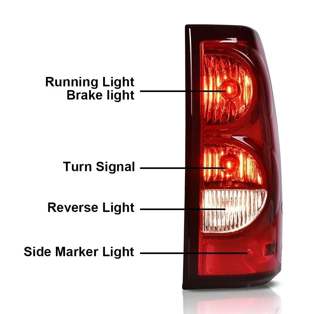 Right Tail Light Assembly Silverado 1500 2500 3500 2003-2006 GM2801174 Red Lens