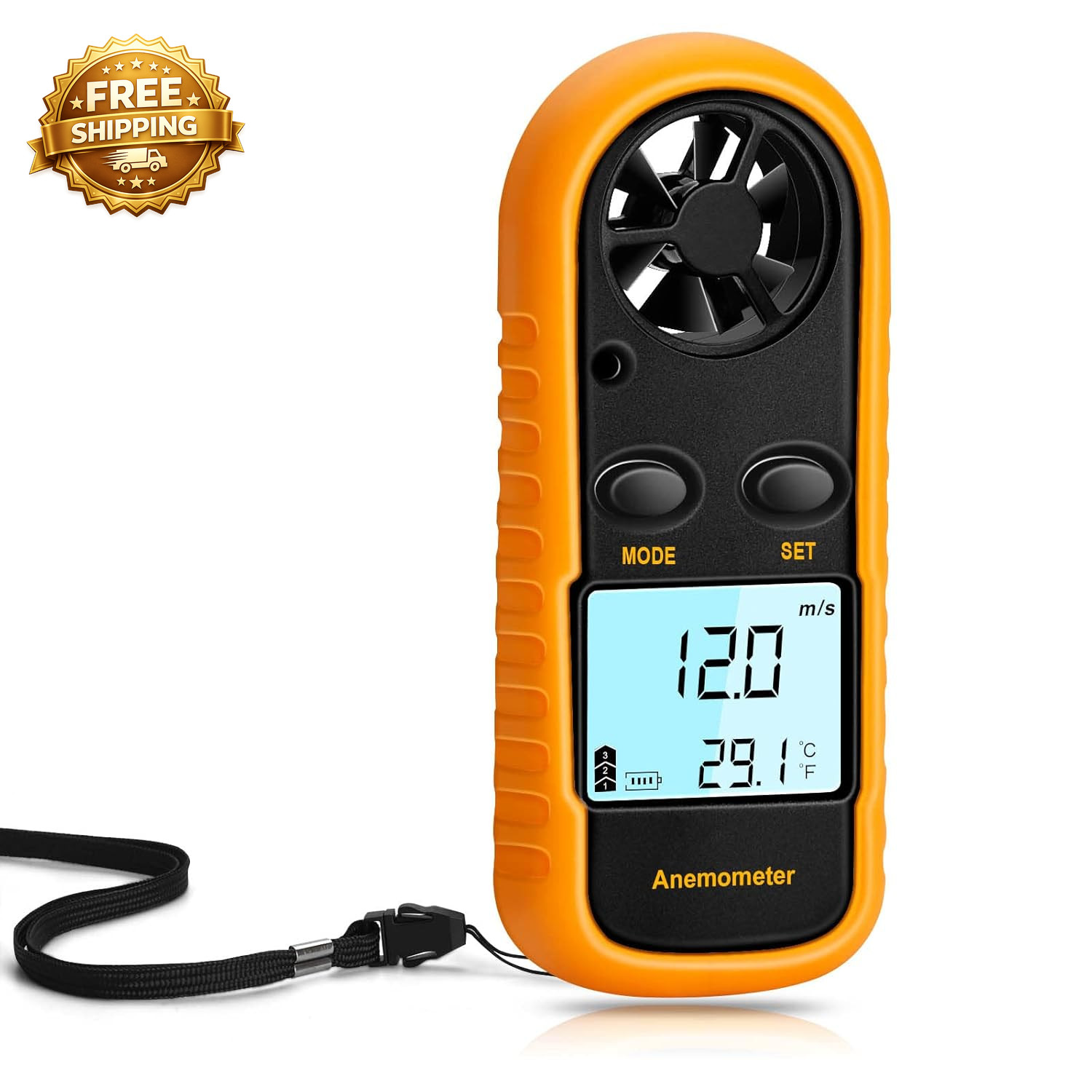 Anemometer Handheld Light Weight Digital Wind Speed Meter Wind Speed Temperature