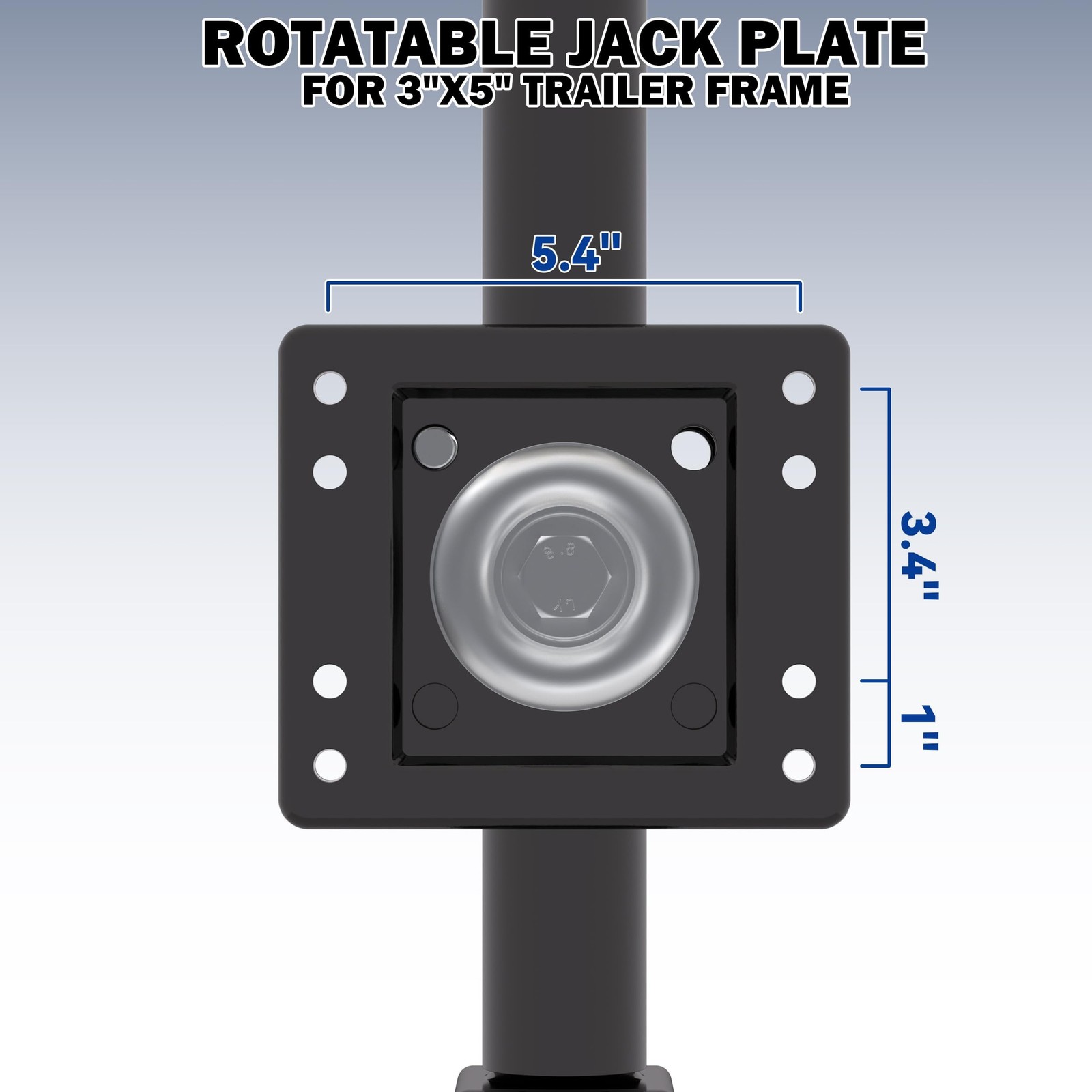 1200 lbs Trailer Jack with Wheel, 10″ Lift, Bolt On Tongue Jack for RV, Boat,…