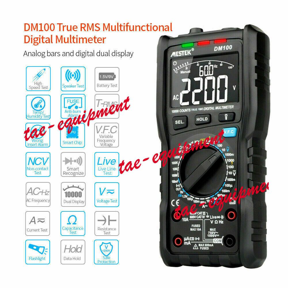 DM100C MESTEK Analog Digital True RMS NCV Live Line Tester Multimeter