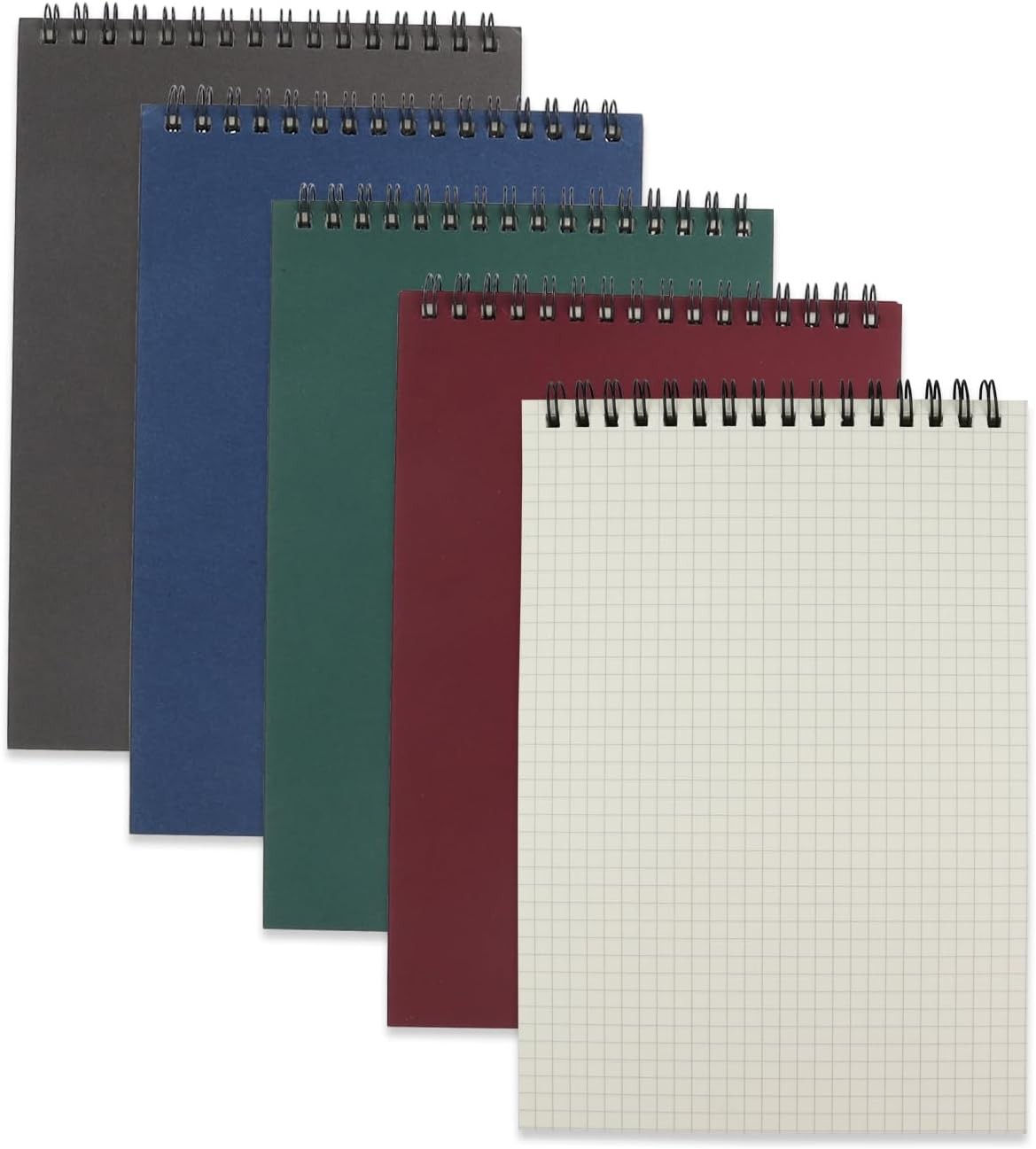 4 Pack Graph Paper Notebook, A5 Top Wirebound Grid Spiral Notebook 5.8″ x 8.3″,6