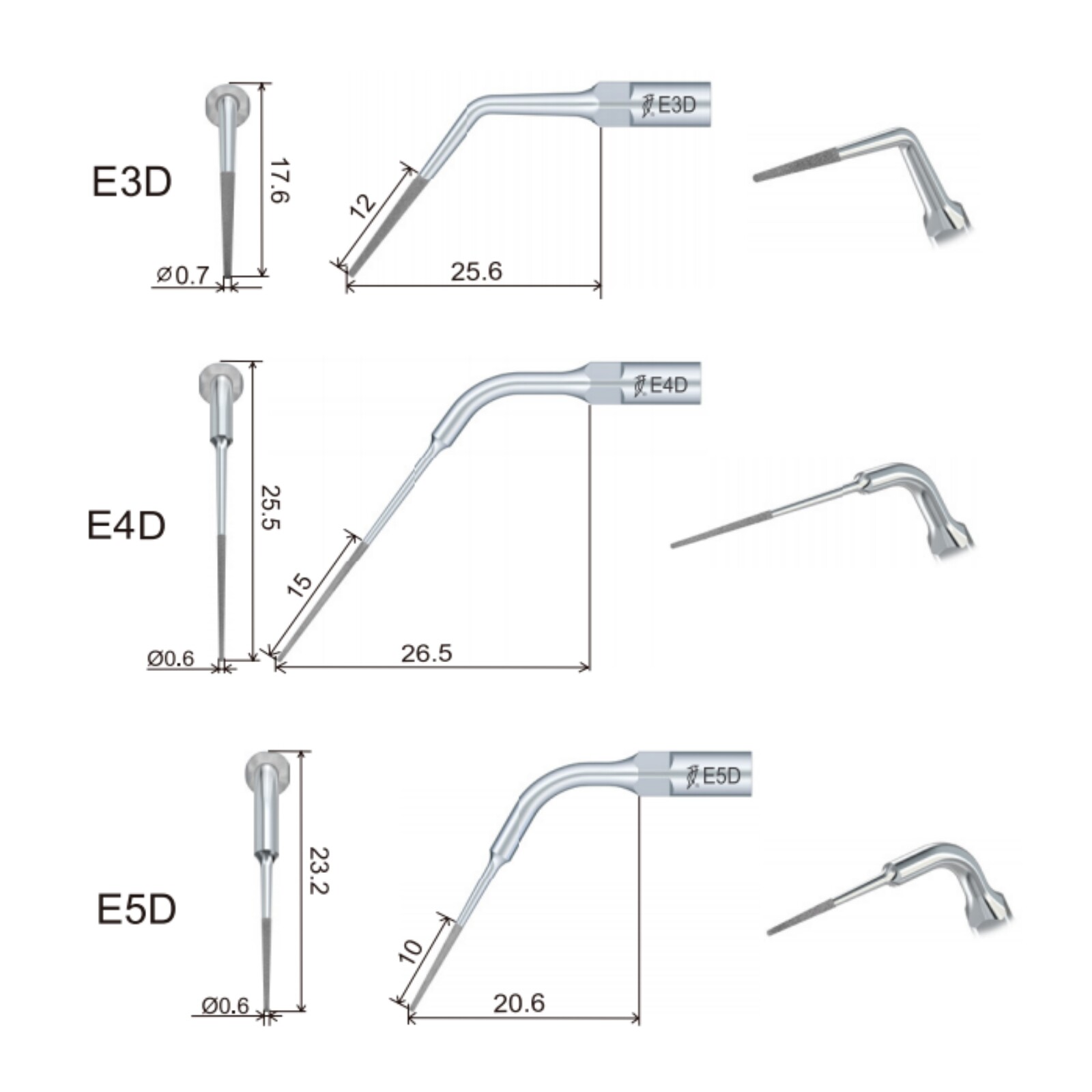 Woodepcker Ultrasonic Scaler Tips Endodontic Tips for UDS-P UDS-E U600 EMS
