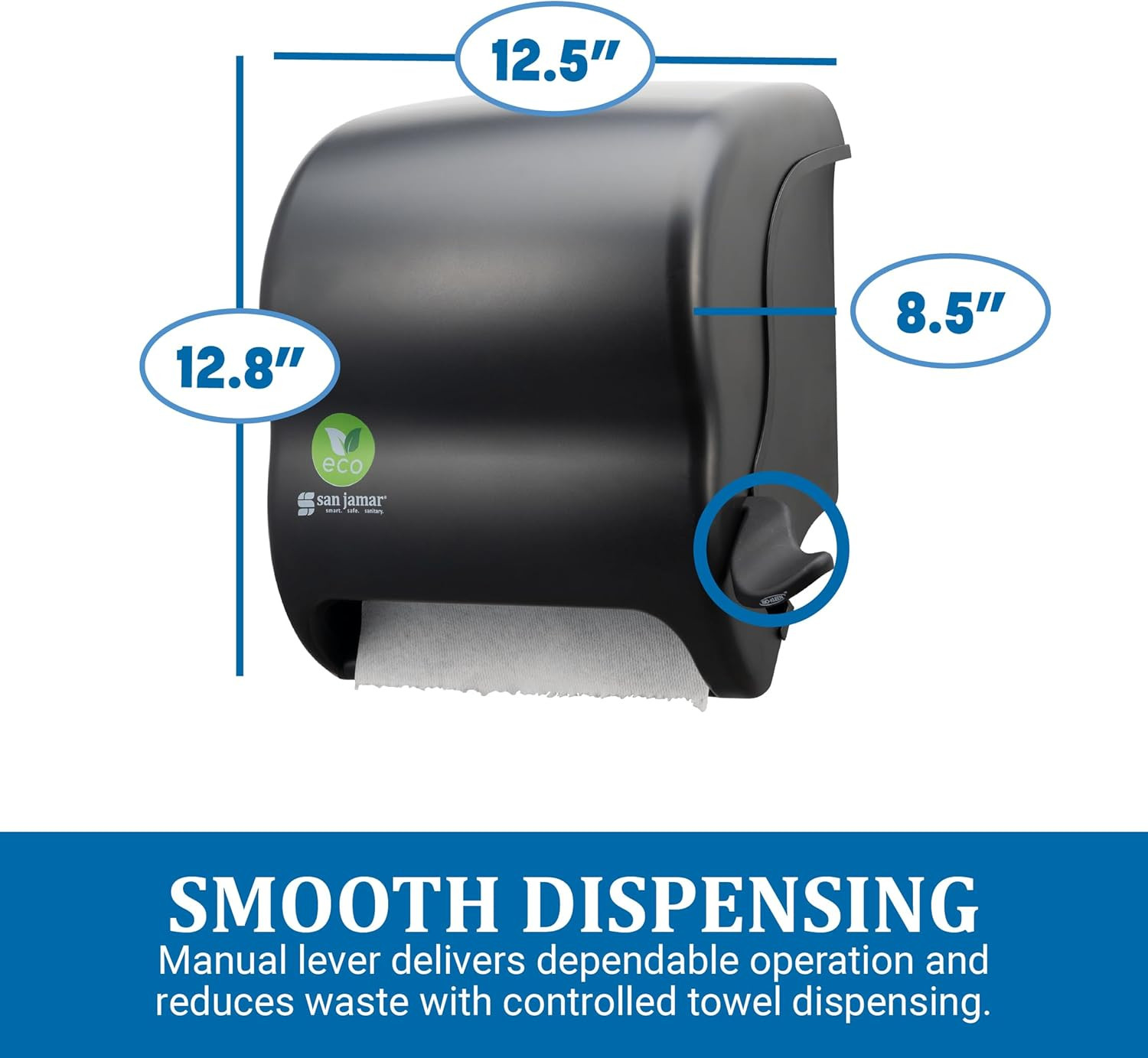 Ecologic Element Recycled Plastic Lever Paper Towel Dispenser, Manual Towel Disp