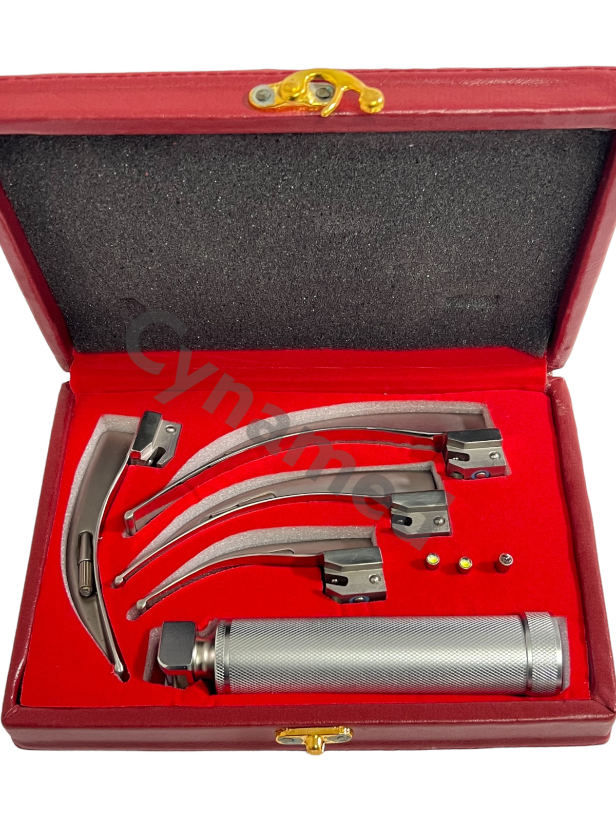 LARYNGOSCOPE MACINTOSH INTUBATION SET OF 4 BLADES AND ONE HANDLE EMT ANESTHESIA