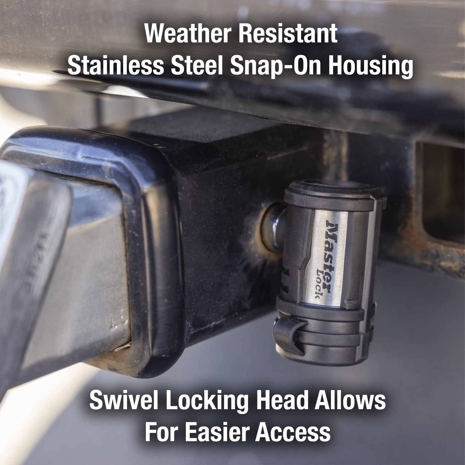 Master Lock Receiver Hitch Locking Pin Security for Class I II III IV Towing