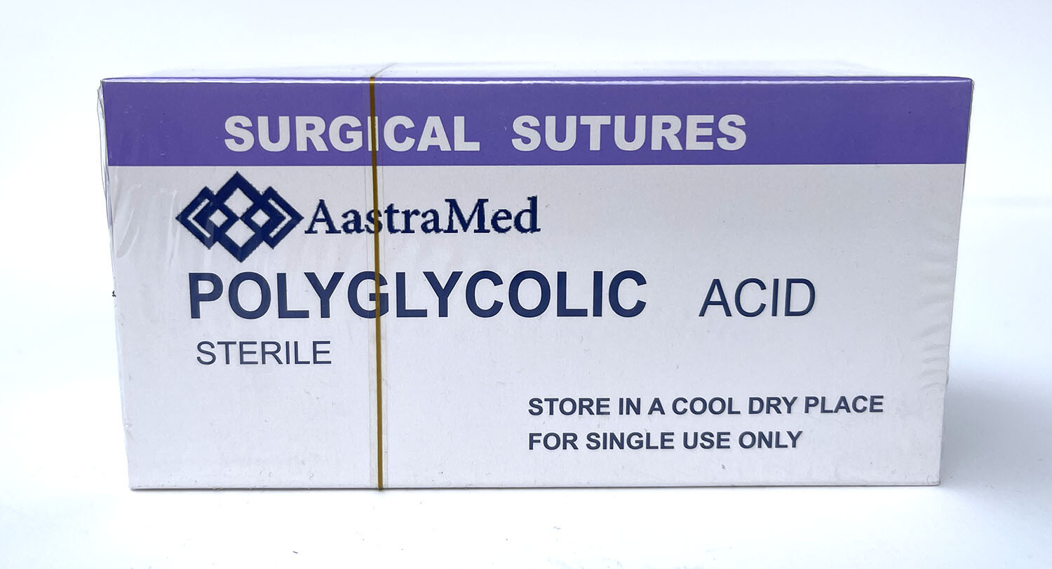 3/0 PGA, 72ct (3 Boxes) Polyglycolic Acid, Veterinary Dental, R-cut 24mm