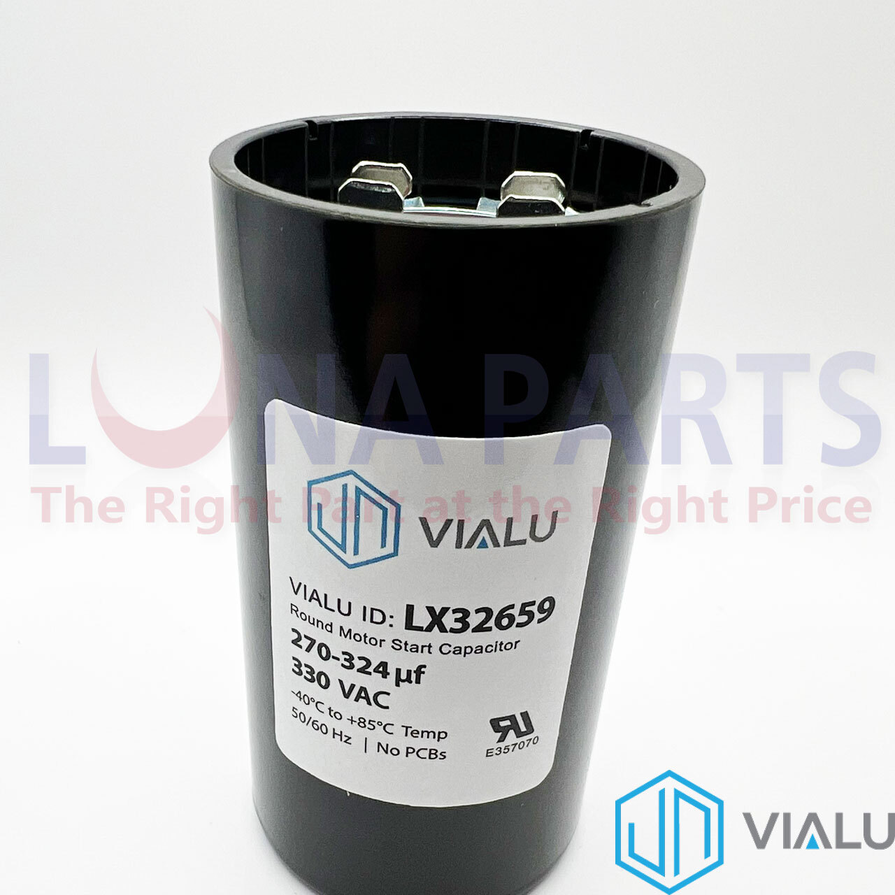 Pack of 5 – VIALU – 270-324 uf/MFD 330 VAC volts Round Start Capacitor 50/60 Hz