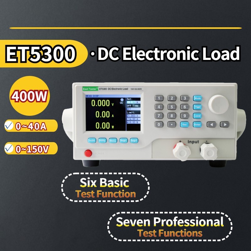 ET5300 400W 40A 150V DC Electronic Load Programmable Load 3.5″ TFT LCD Screen-