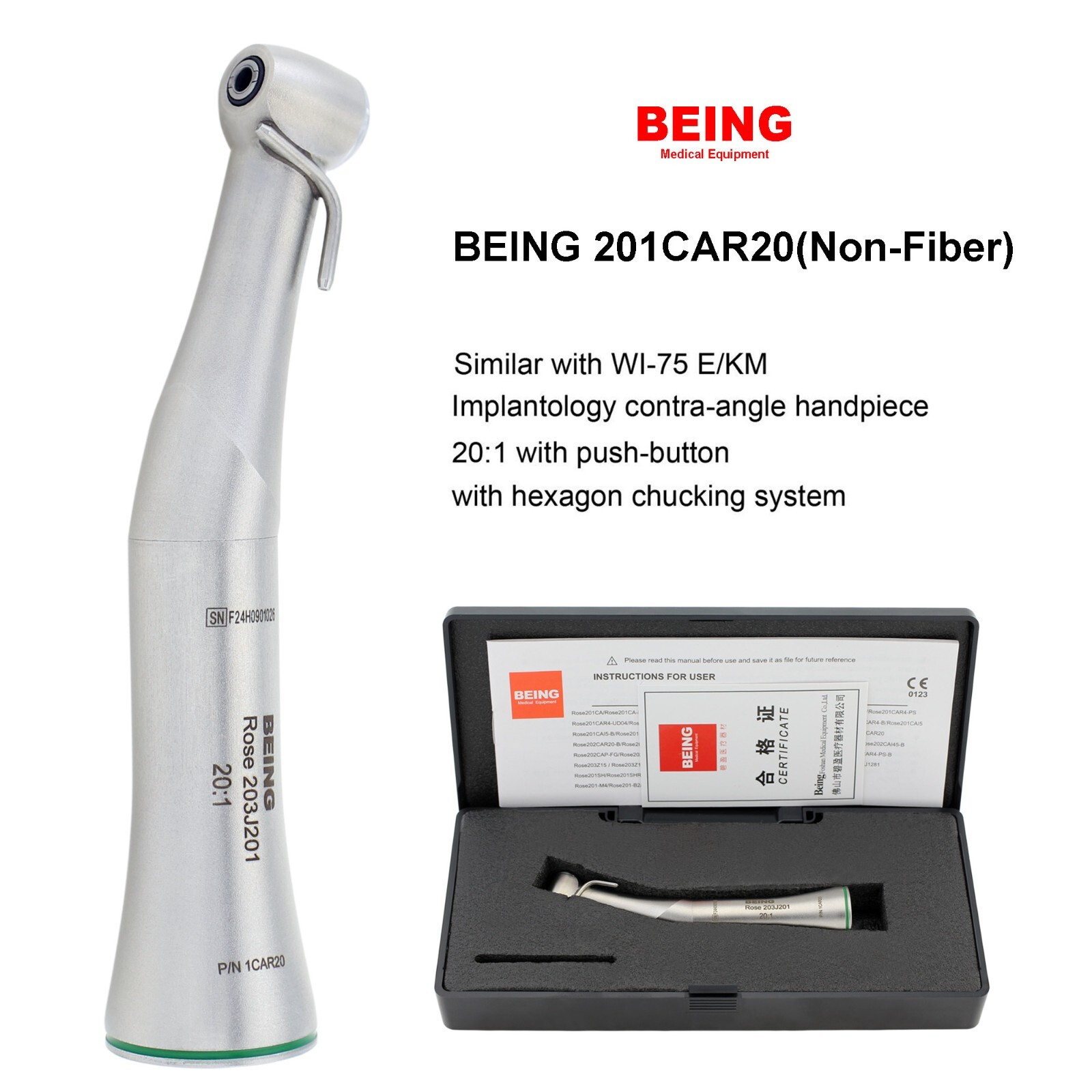 COXO Dental Implant Handpiece 20:1 32:1 Contra Angle Surgical Straight 1:1 NSK