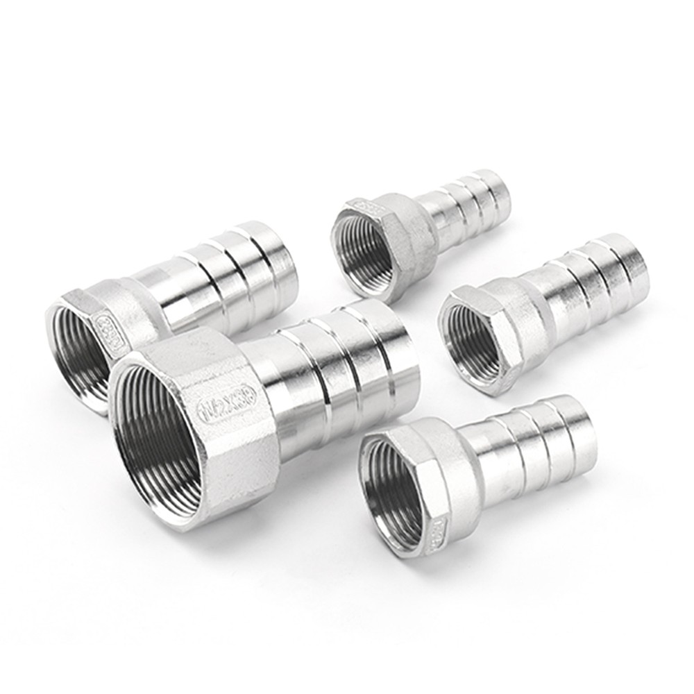 304 Stainless Steel 8-52mm Hose Barb Adapter x 1/4″-2″ Female Thread Hose Nipple