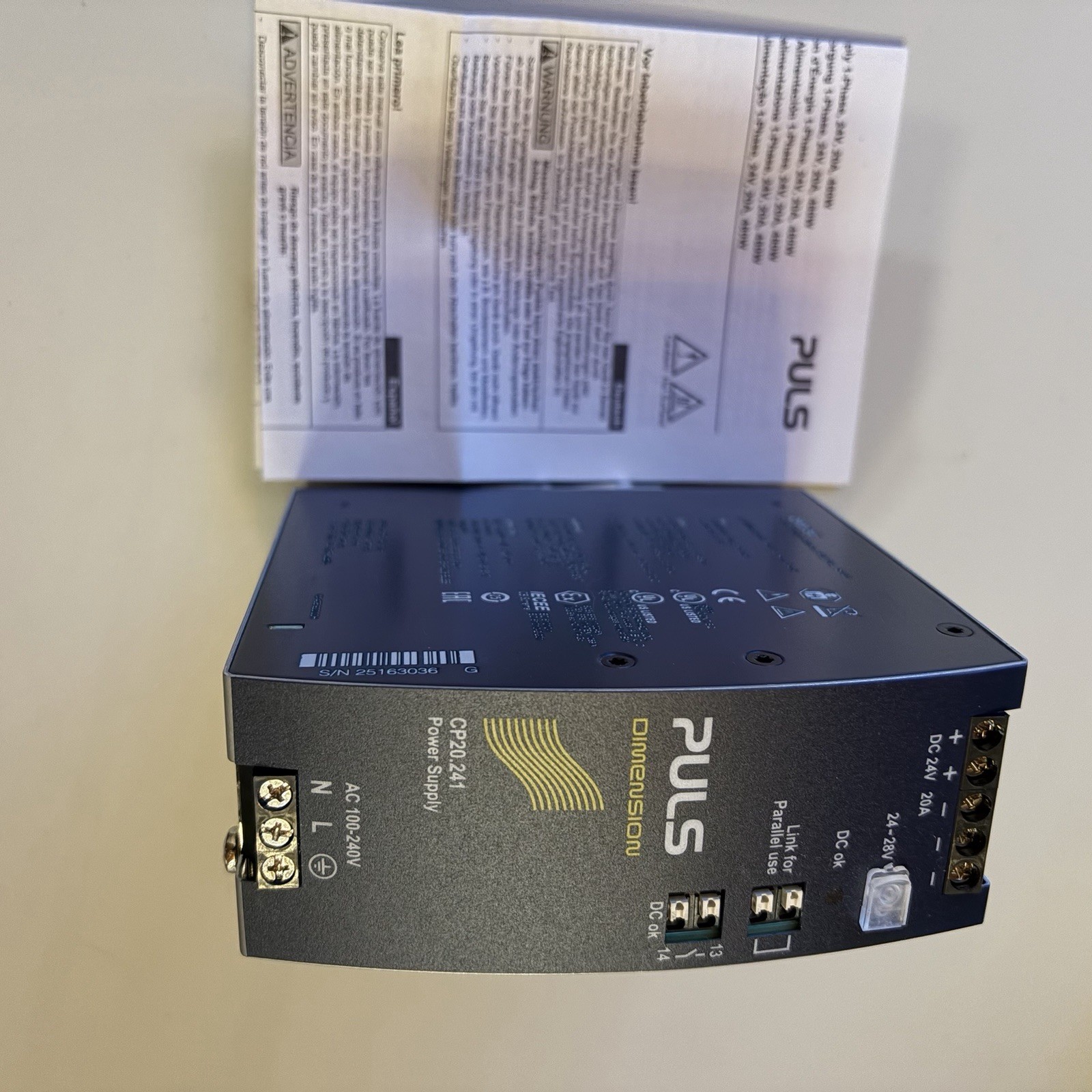 PULS CP20.241 Power Supply 120VAC/24VDC 20A NEW