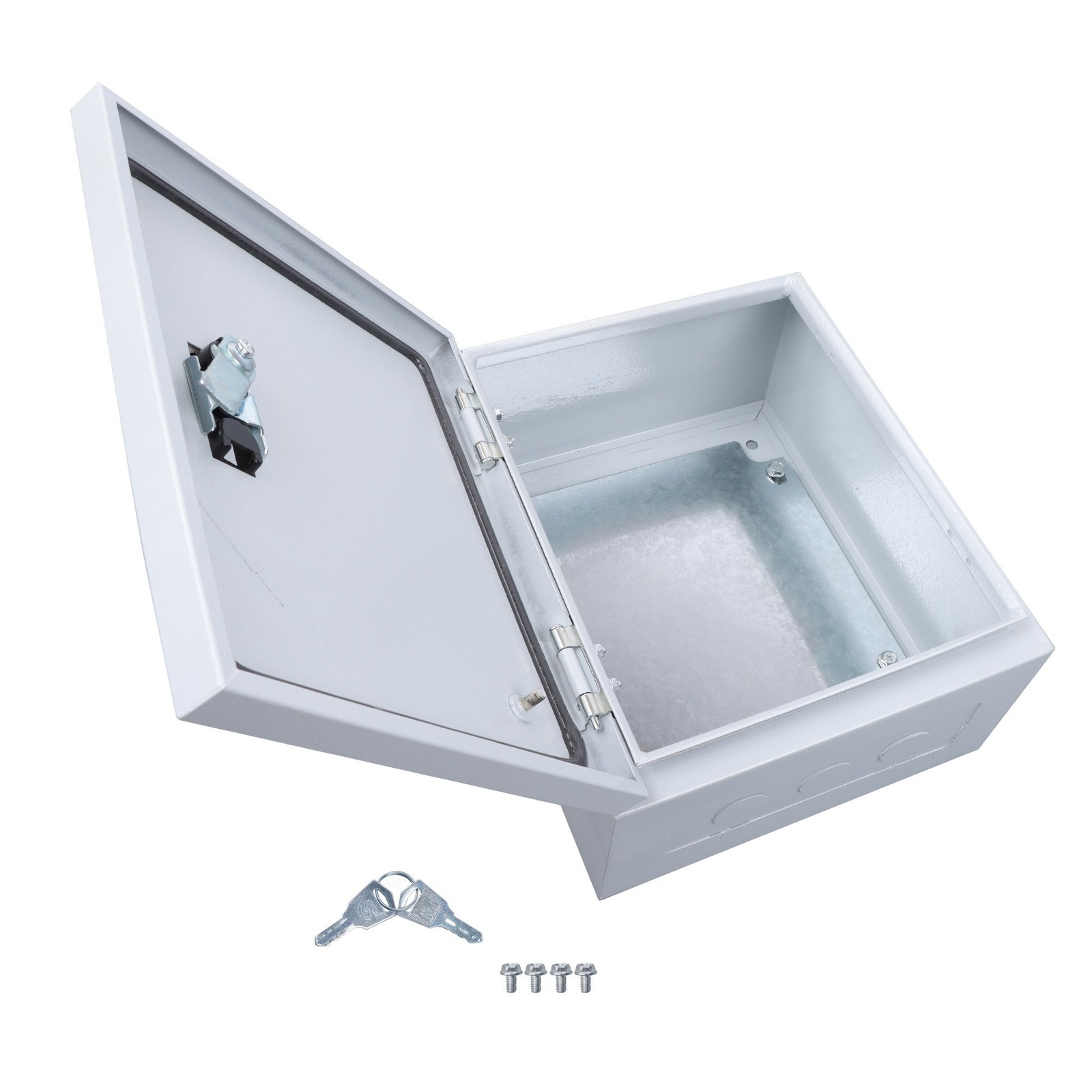 NEMA 4X Steel Electrical Box, IP66 Waterproof Lockable w/Mounting Plate12x10x6″
