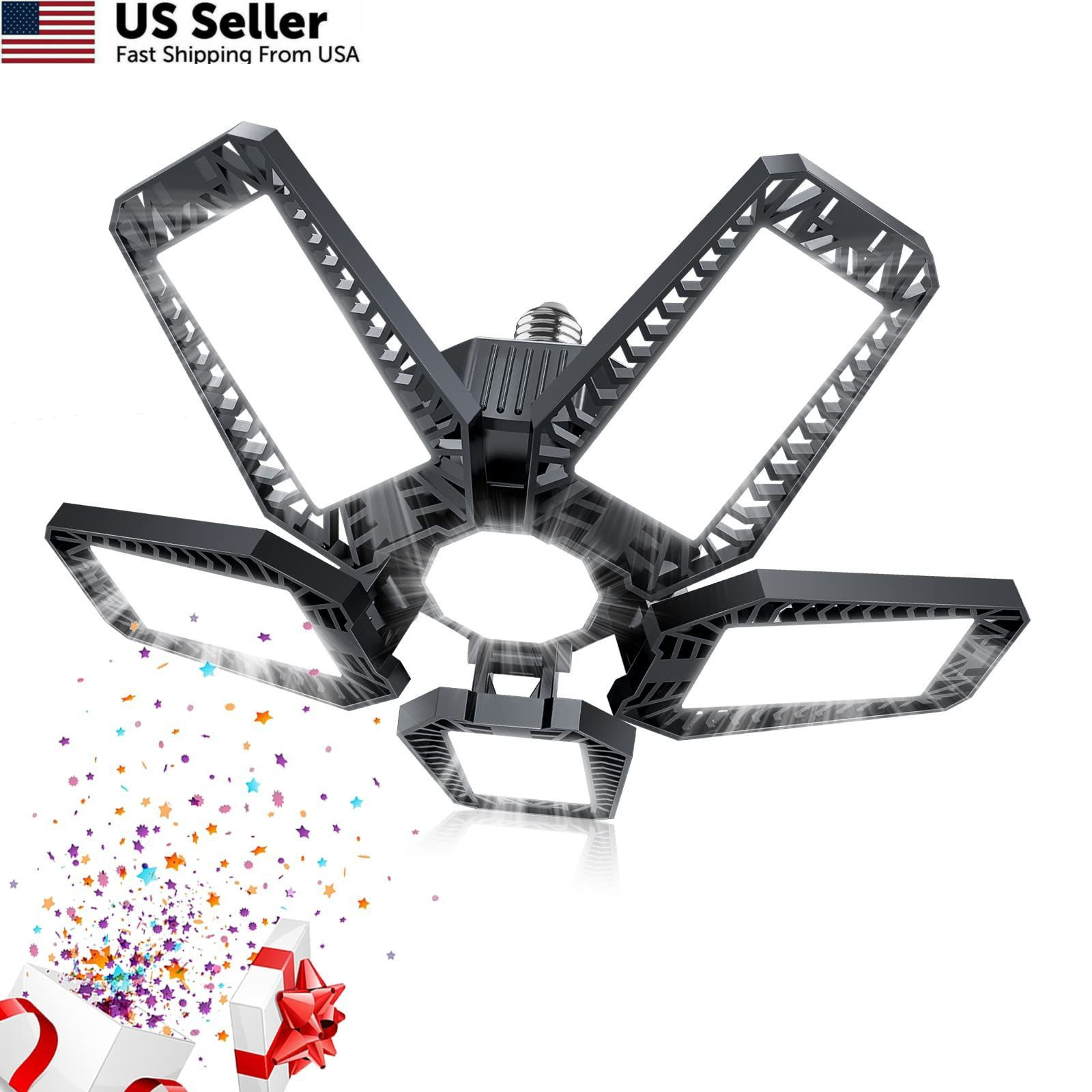 160W LED Garage Lights Deformable Panel Basement Shop E26 E27 New Fast Ship USA