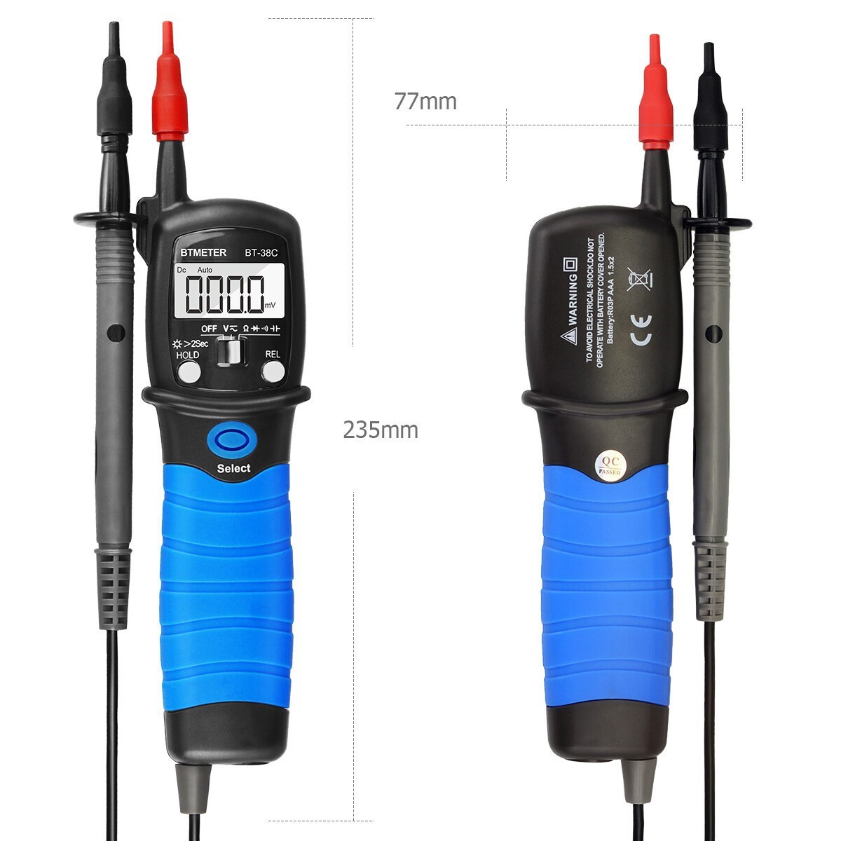 Pen-Type Digital Multimeter 6000 Counts 600V True RMS 60MΩ 60mF Backlit LCD
