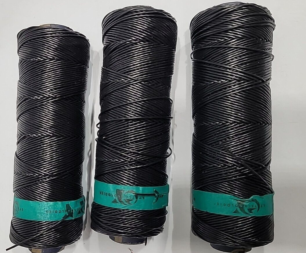 EY Technologies Lacing Braiding Cord, Black Nylon Wax, SET OF 3!