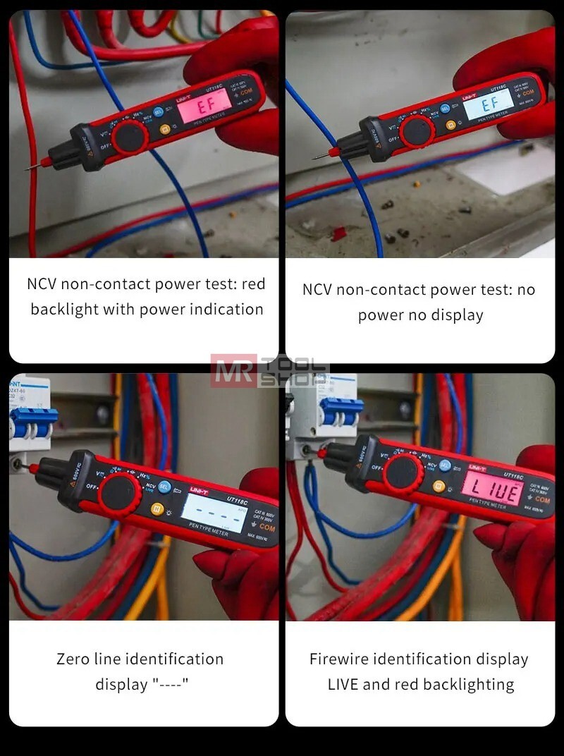 UNI-T Pen Type Digital Multimeter Volt Tester 6000Bits TRMS NCV/Live Test UT118C