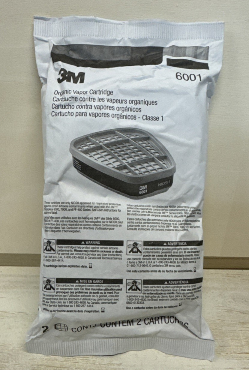 3M 60926 Multi Gas/Vapor Cartridge/Filter P1OO 1 Package of 2 Cartridges 12-2028