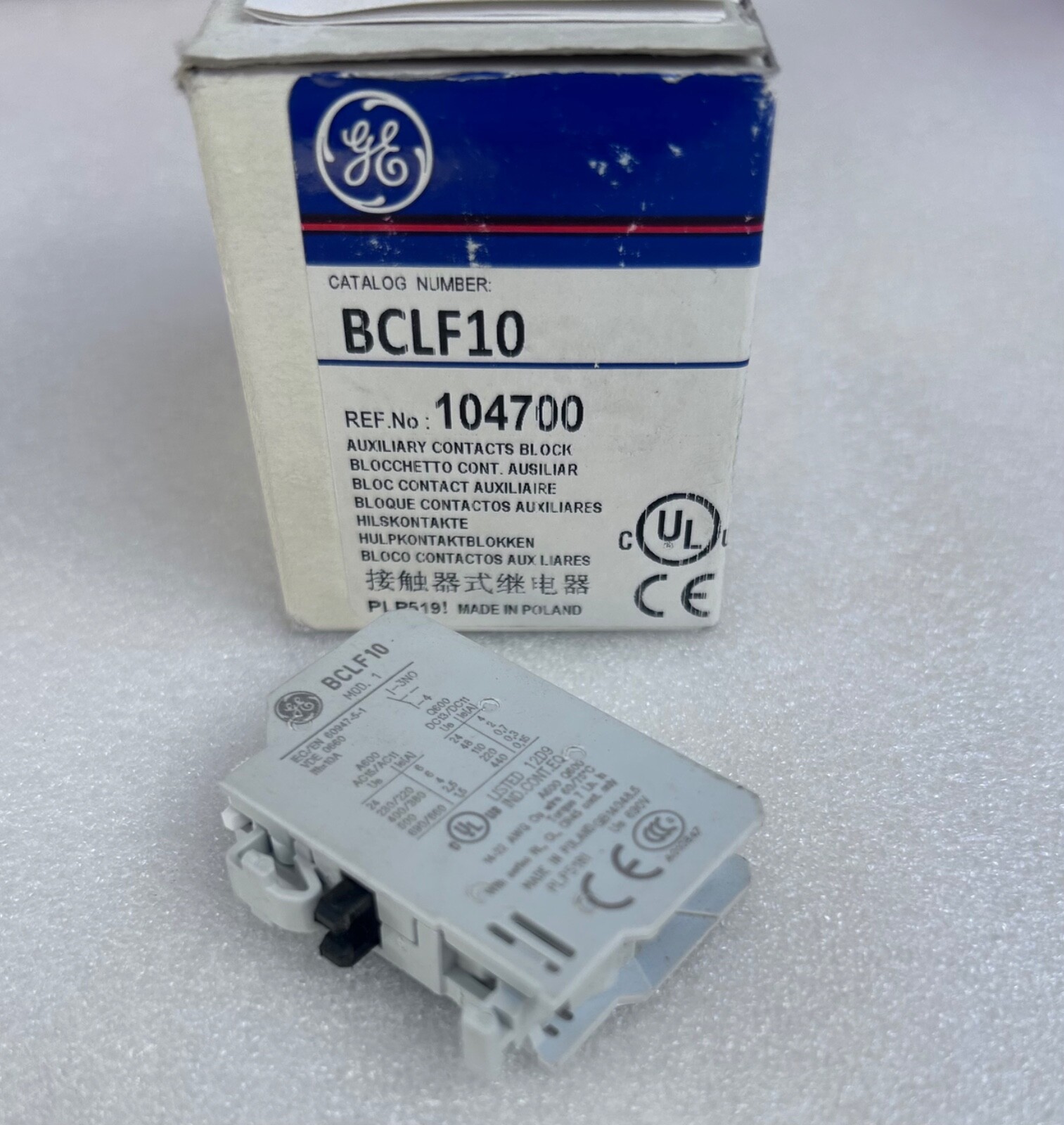 1 PCS GENERAL ELECTRIC BCLF10 Auxiliary Contact Block 104700 NEW