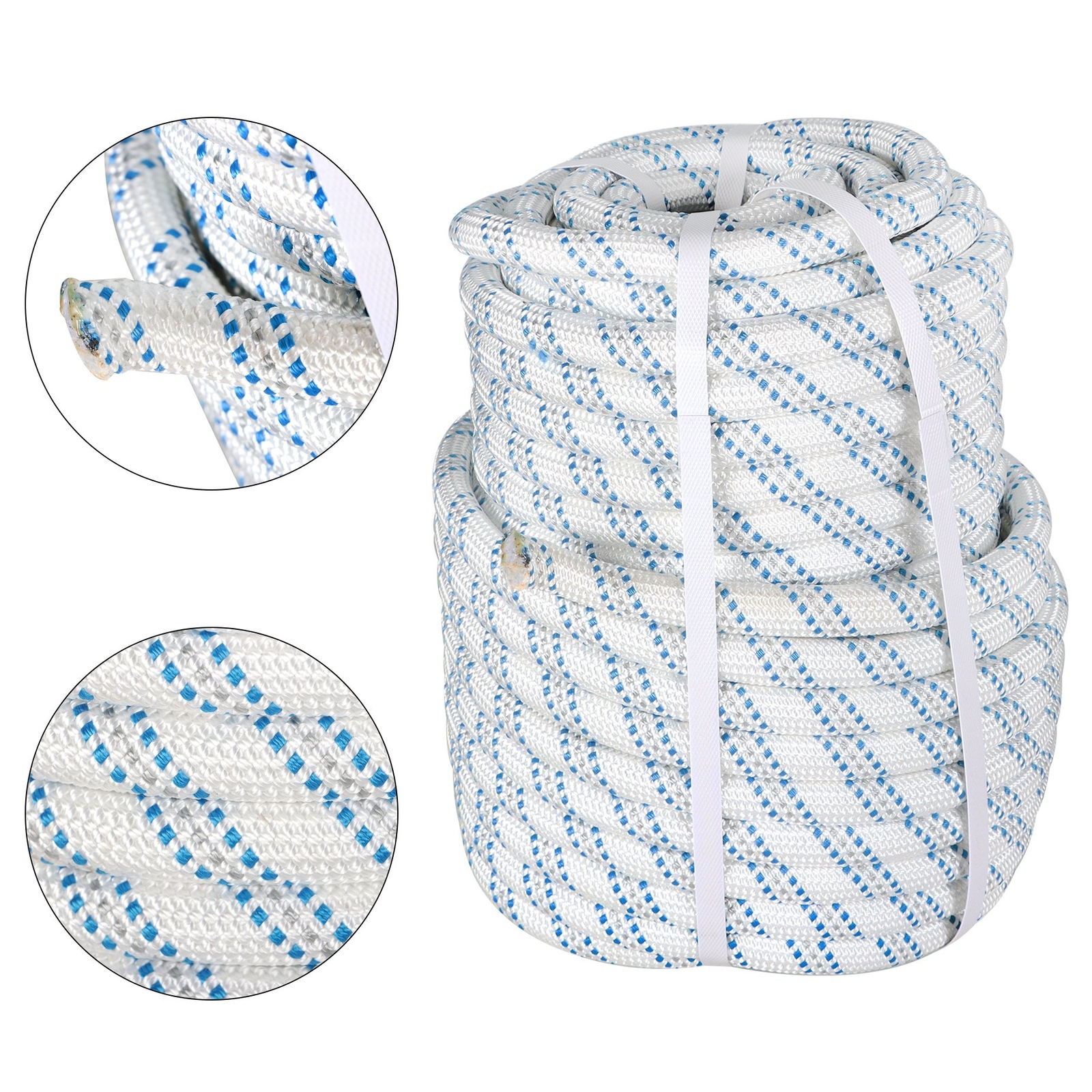 3/4 Inch Braided Polyester Rope 150 Ft Rigging Rope 16,500 Lbs Tensile Strength