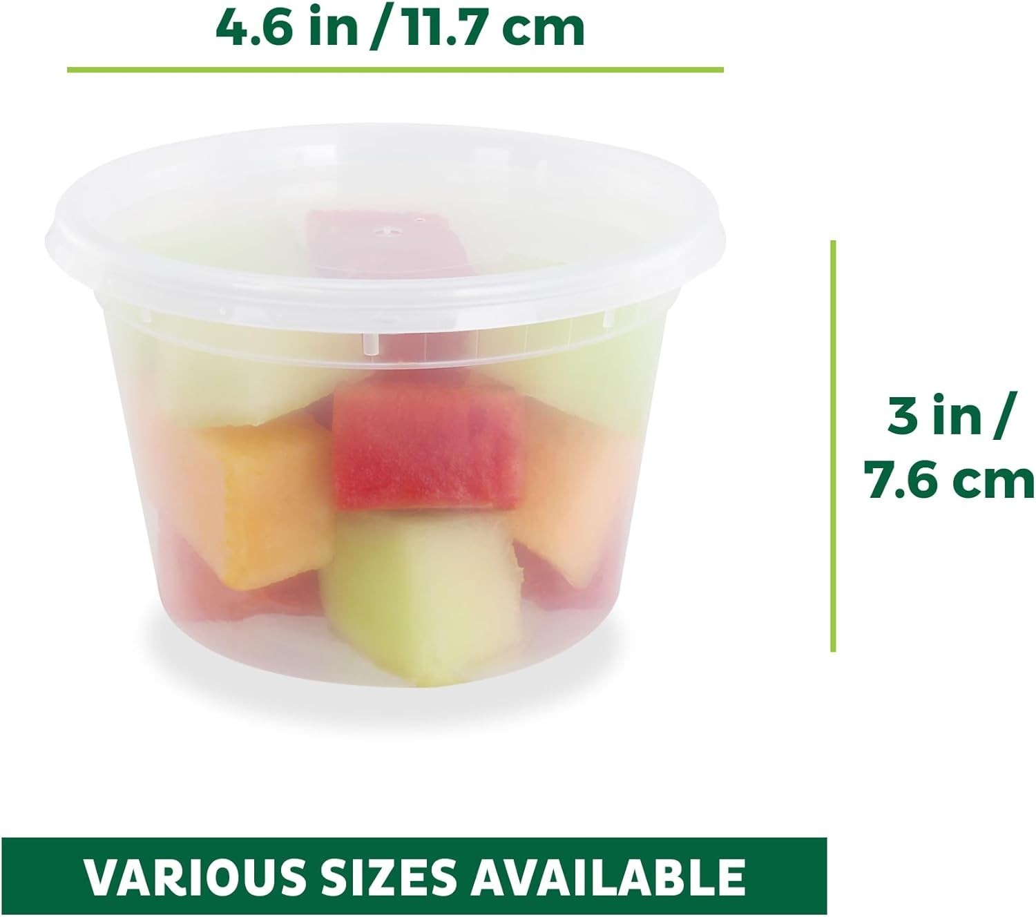 Food Storage Containers 50 Set, 16 oz Plastic Deli Containers with Lids, Slime