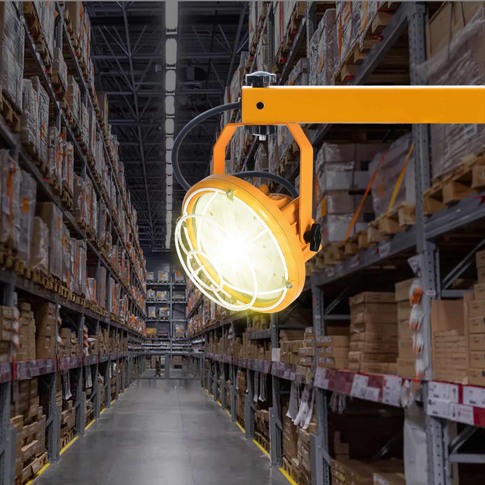 Outdoor Loading Dock Light LED Facility Lighting Fixture 360 Swing Arm Lamp 50W