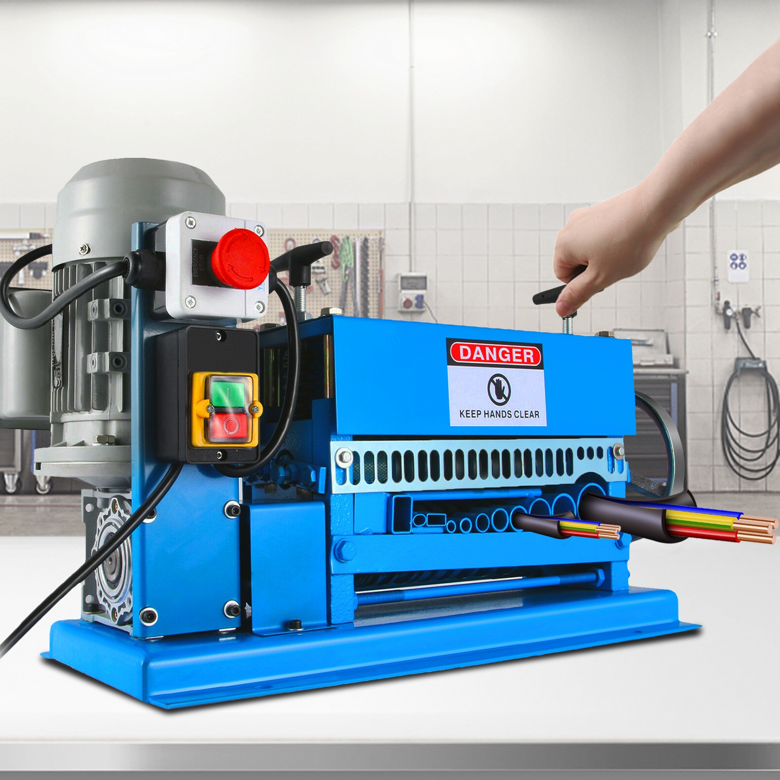 VEVOR Electric Wire Stripping Machine 1.5-38mm Cable Stripper 0.06″-1.5″ 1/2HP