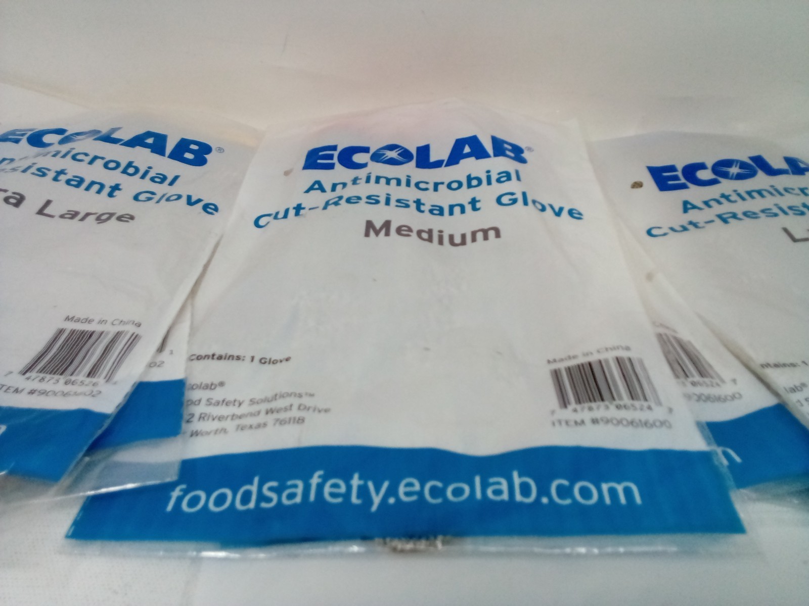 Ecolab Antimicrobial Cut-Resistant Glove XL, L, M, S 90061602 Qty. 7