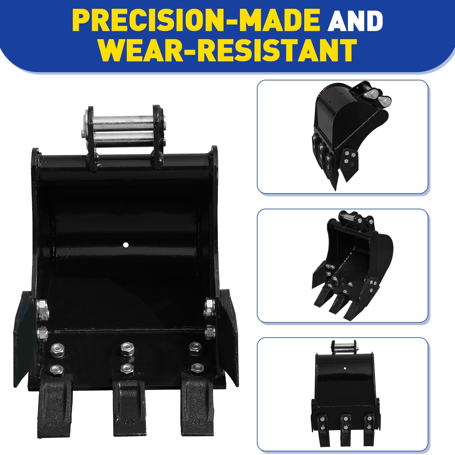 Mini Excavator Attachment 300mm Narrow Trenching Bucket with 3 Metal Teeth