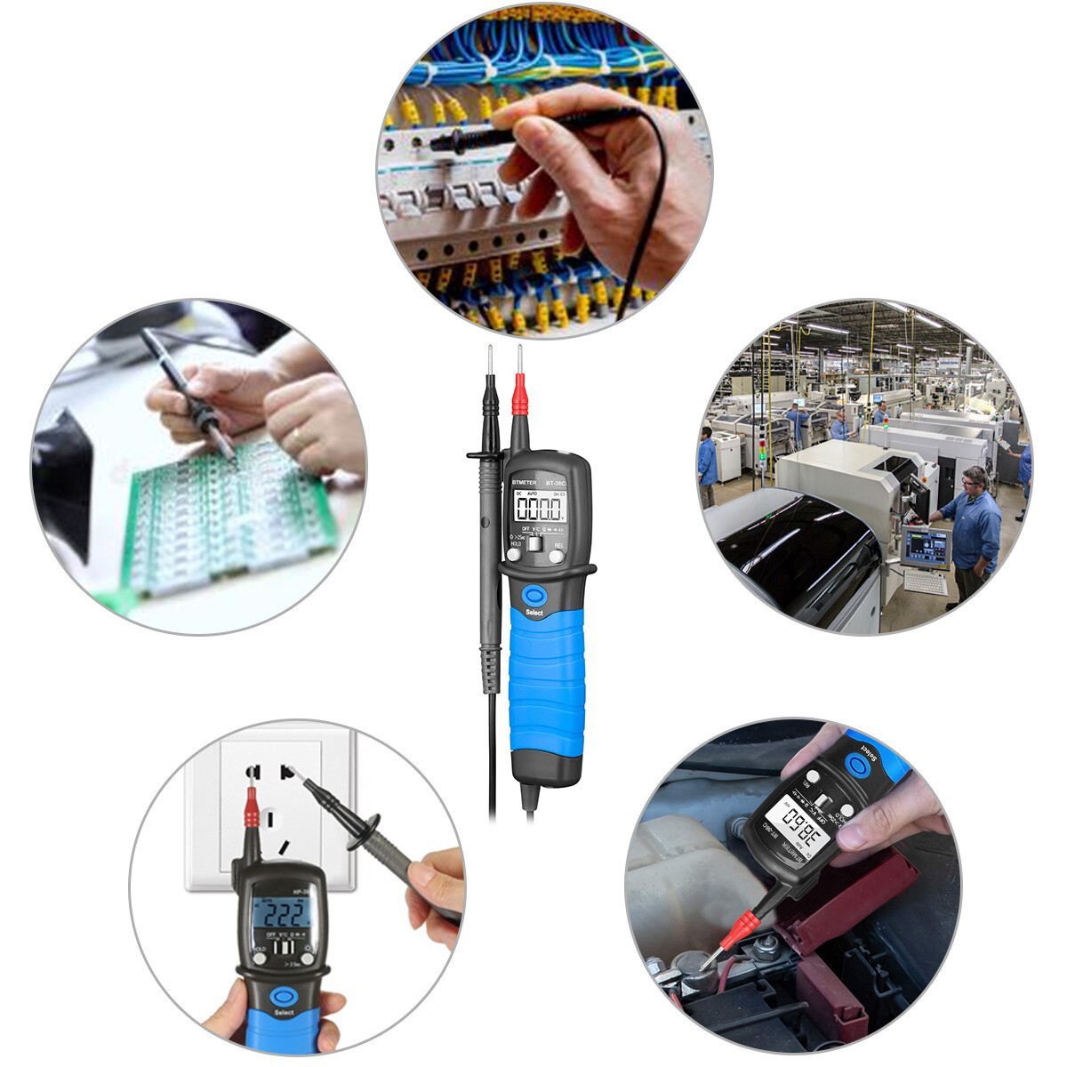Pen-Type Digital Multimeter 6000 Counts 600V True RMS 60MΩ 60mF Backlit LCD