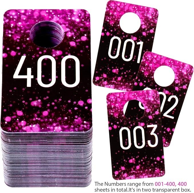 Live Plastic Number Tags Consecutive Reusable Coat Room Hanger Cards