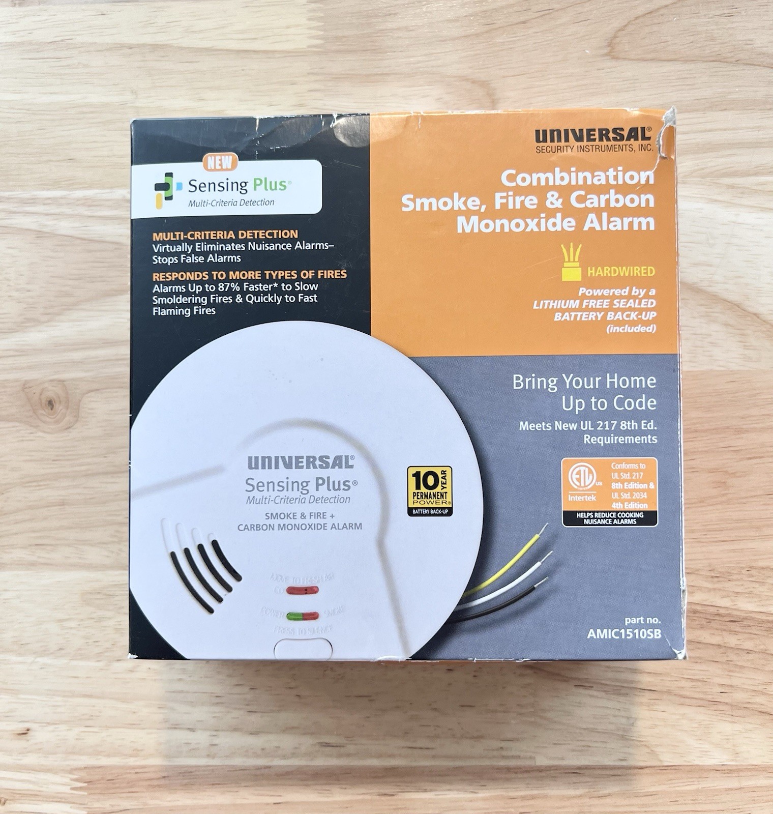 USI Sensing Plus AMIC1510SB Multi Criteria Hardwired Combo Smoke Fire & Carbons