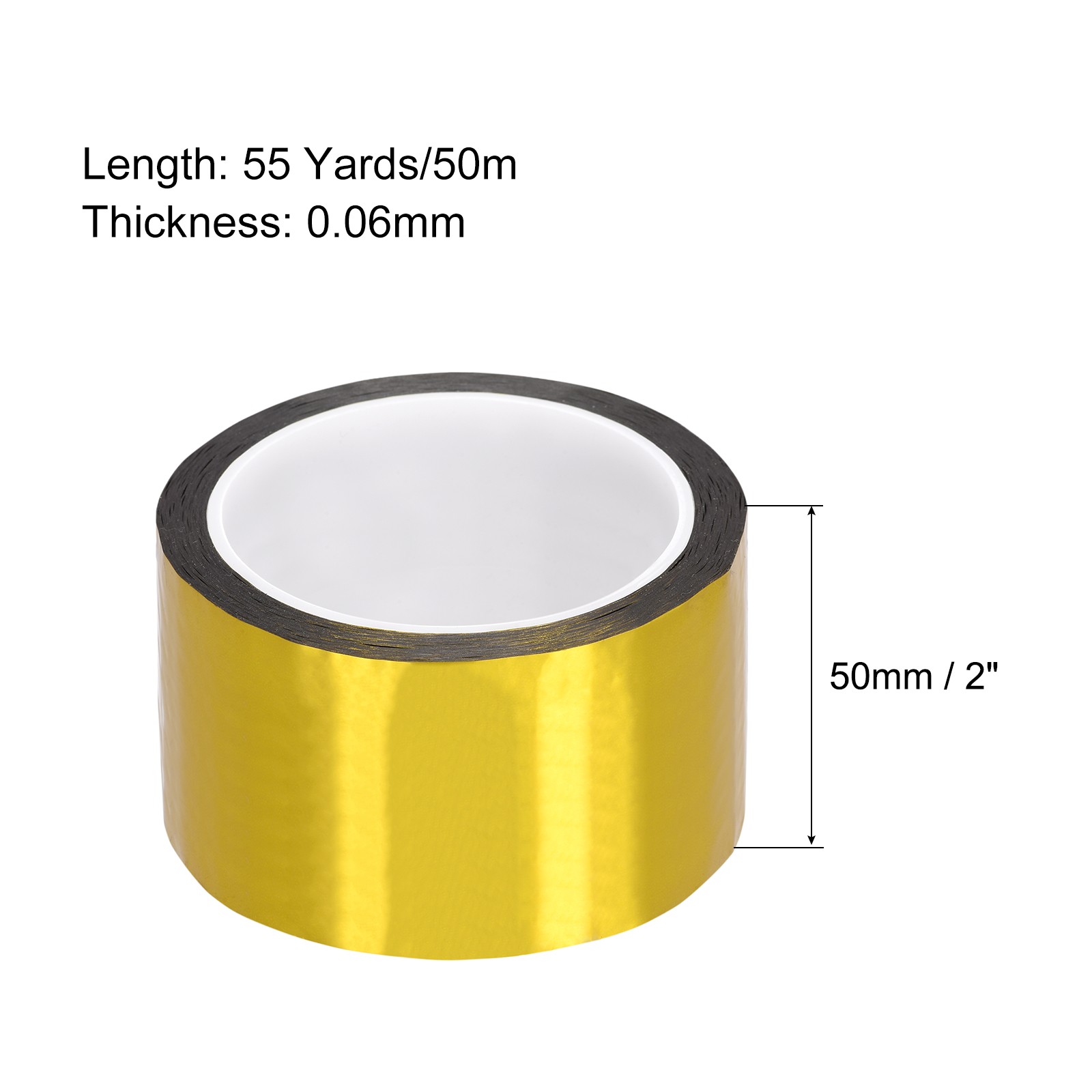 Gold Tone Metalized Tape 2 Inch x 55 Yards Decoration Tape for DIY