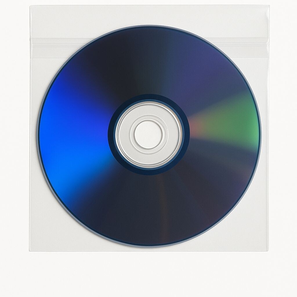 5000 CD DVD CPP Premium Clear Plastic Sleeve with Sealable Flap 100micron