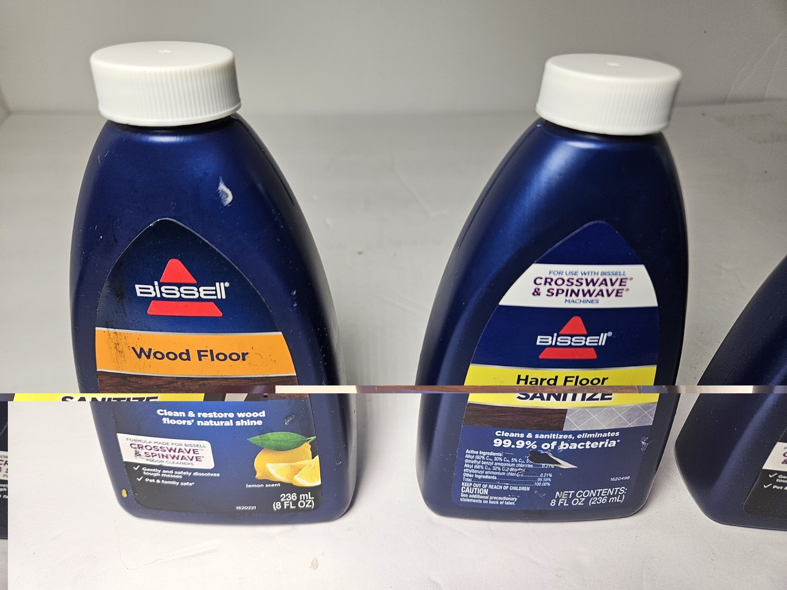 3 BISSELL WOOD HARD FLOOR CLEANER & SANITIZER 8fl oz CROSSWAVE SPINWAVE