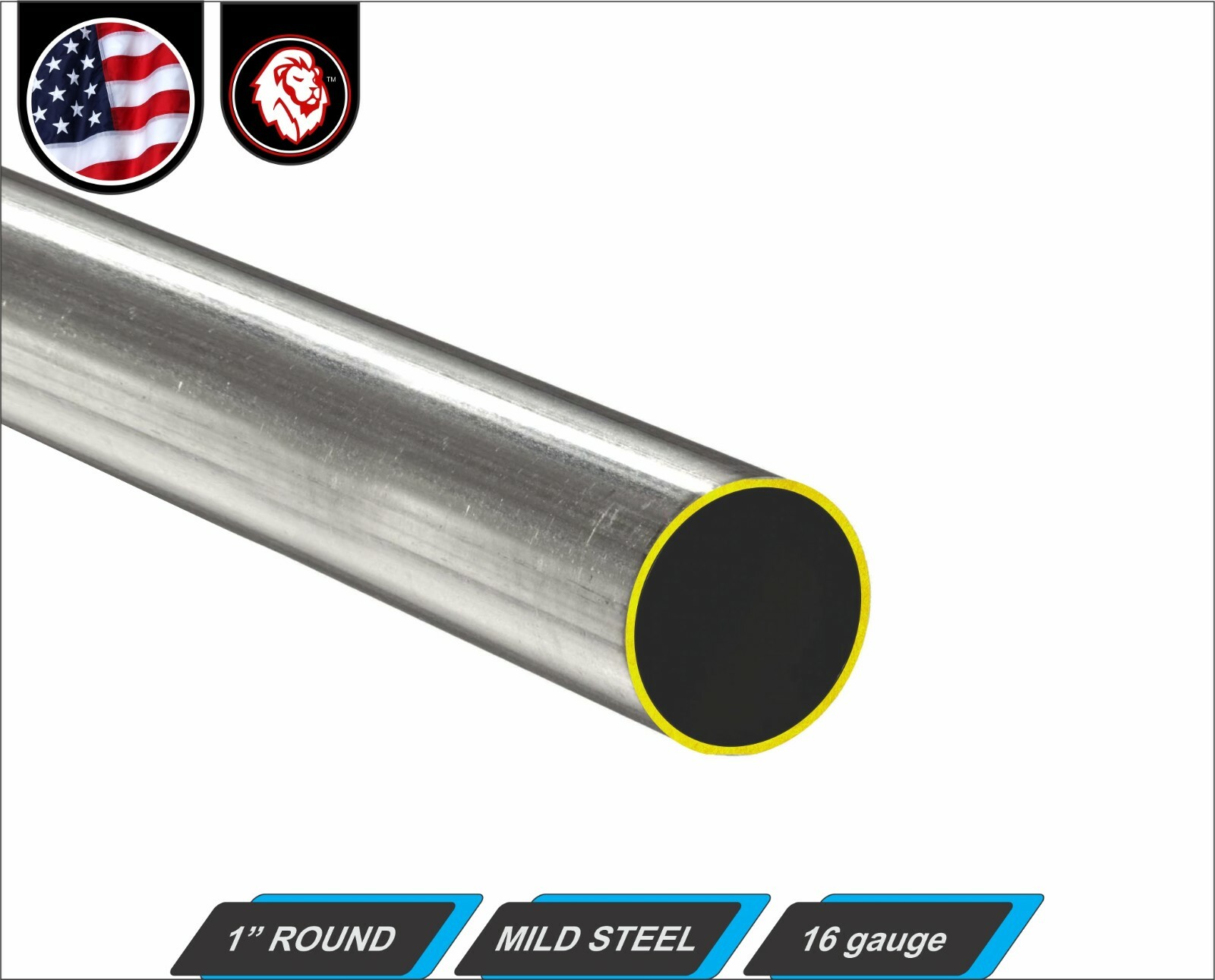 1″ Round Metal Tube – Mild Steel – 16 gauge – ERW – 12″ inch long (1-ft)