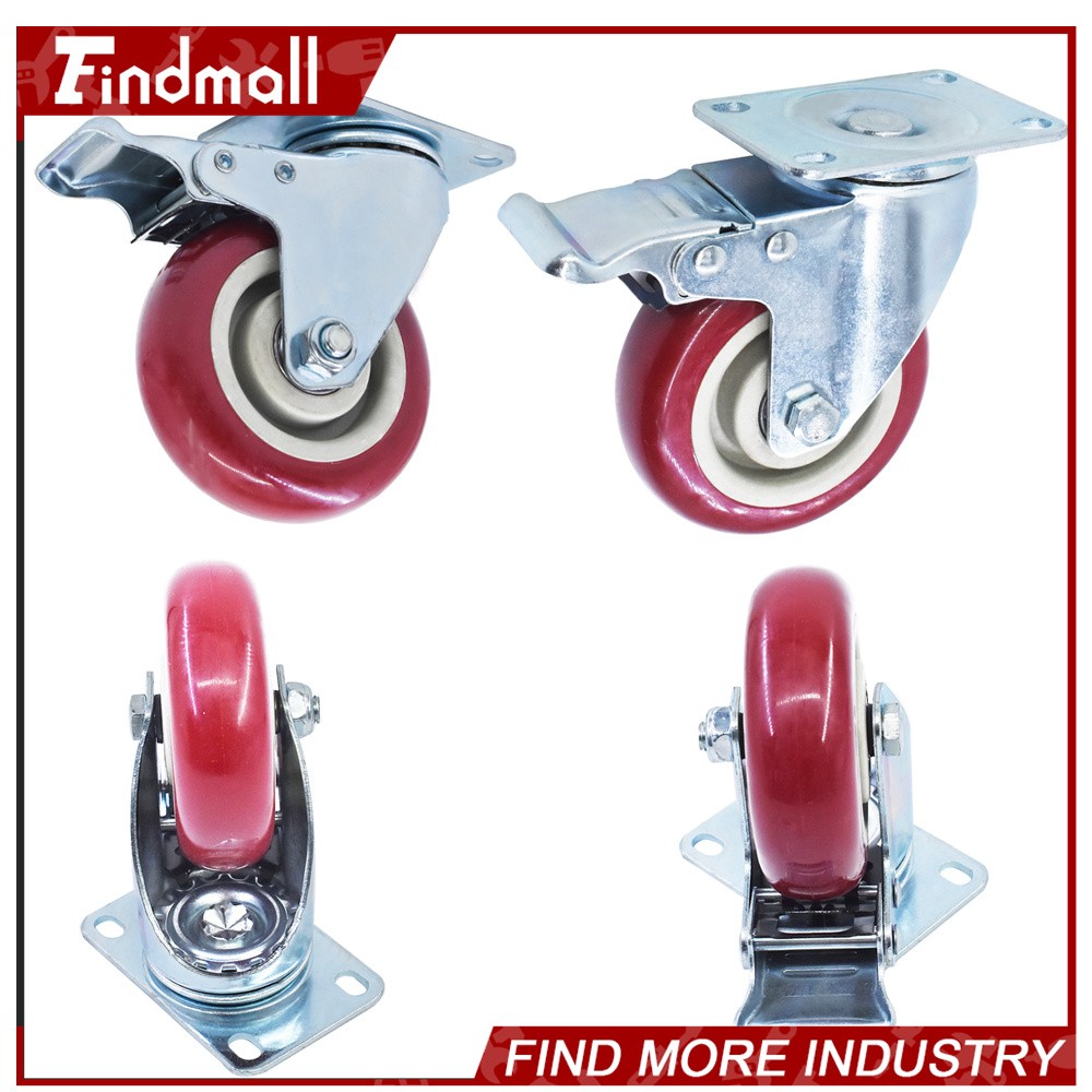 Findmall 4 Pack 4″ Heavy Duty Caster Set Wheels 360° Swivel & Brake Casters