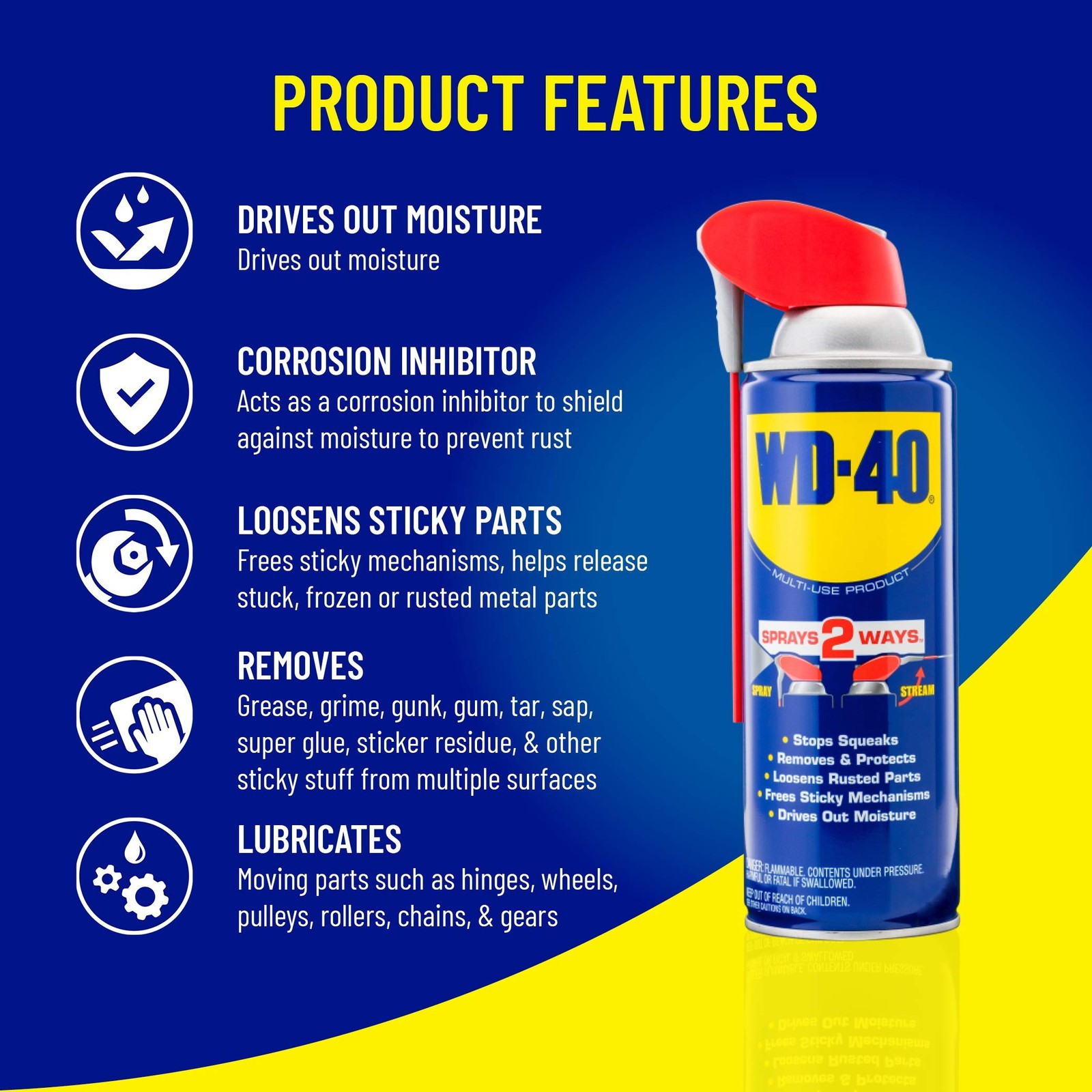 WD-40 Multi-Use Product with Smart Straw Sprays 2 Ways, 12 OZ [6-Pack] 6-Pack