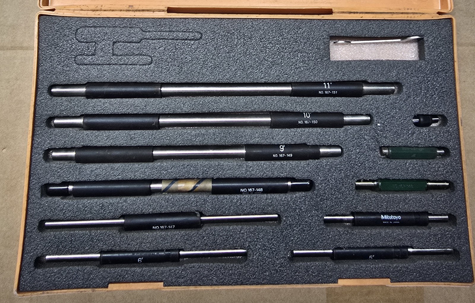 Mitutoyo Micrometer Standards 1”-11” 11pc Set