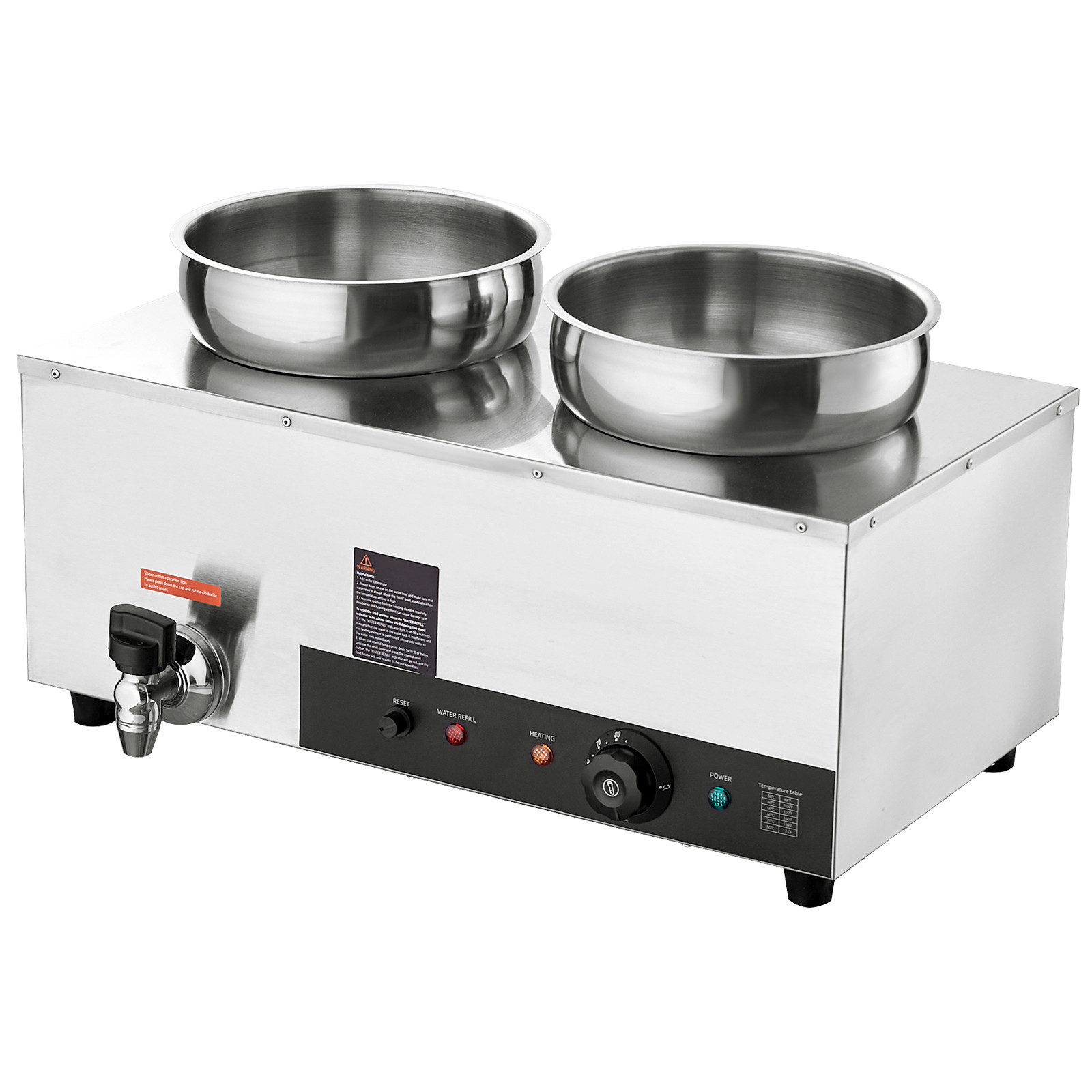 2*7.4Qt Pot Soup Warmer Commercial Soup Station Kettle Warmer Bain Marie