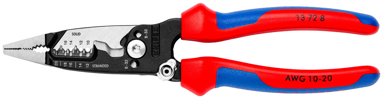 Knipex 13 72 8, Forged Wire Stripper 10-20 AWG, 8″, Multi-Component, Bulk