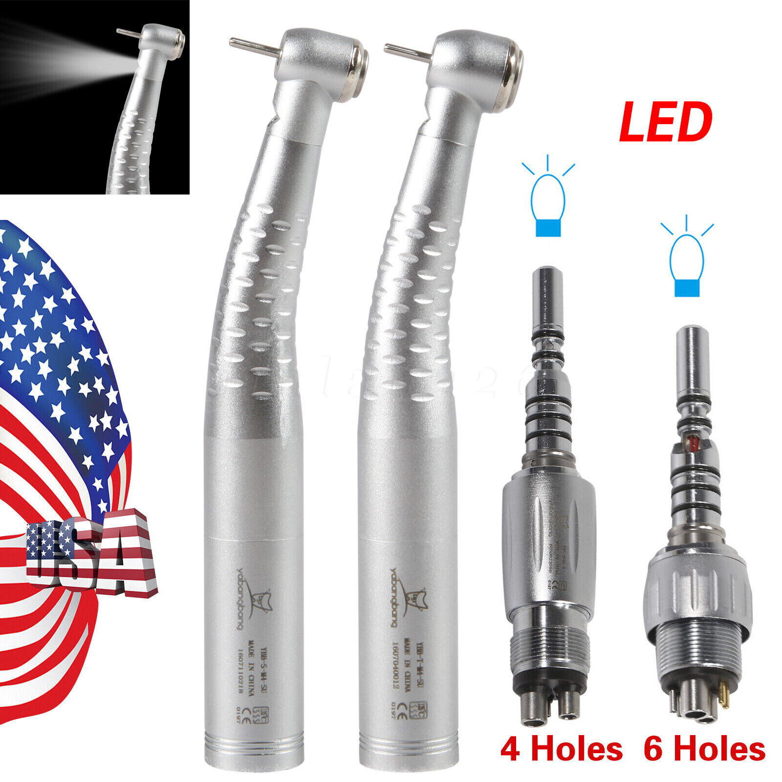 KaVo Type Dental Fiber Optic Handpiece High Speed LED Quick Coupler 4H/6H Swivel