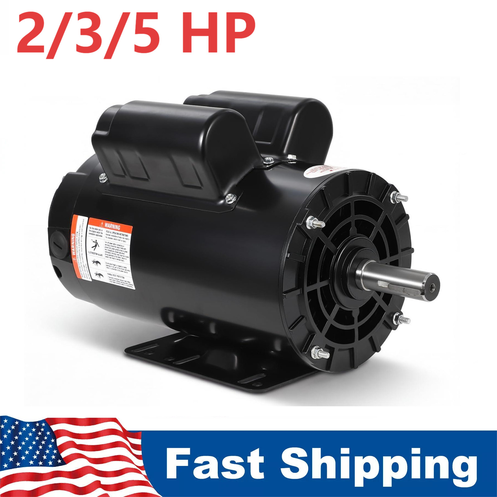 2/3/5HP Air Compressor Electric Motor 3450RPM 56 Frame CW/CCW Rotation 230V