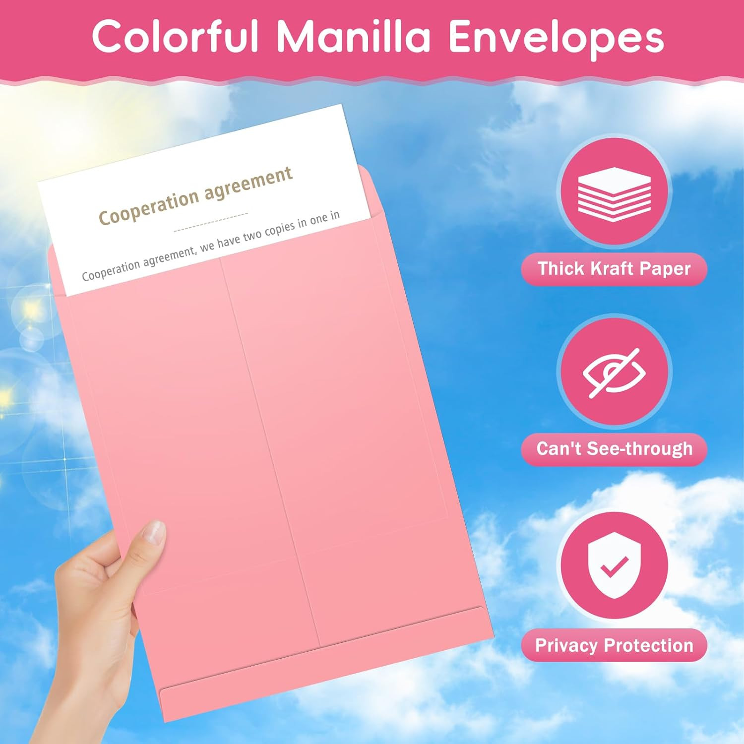 25 Pack Colored Mailing Envelopes, 9 X 12 Inches Self-Seal Colorful Manilla