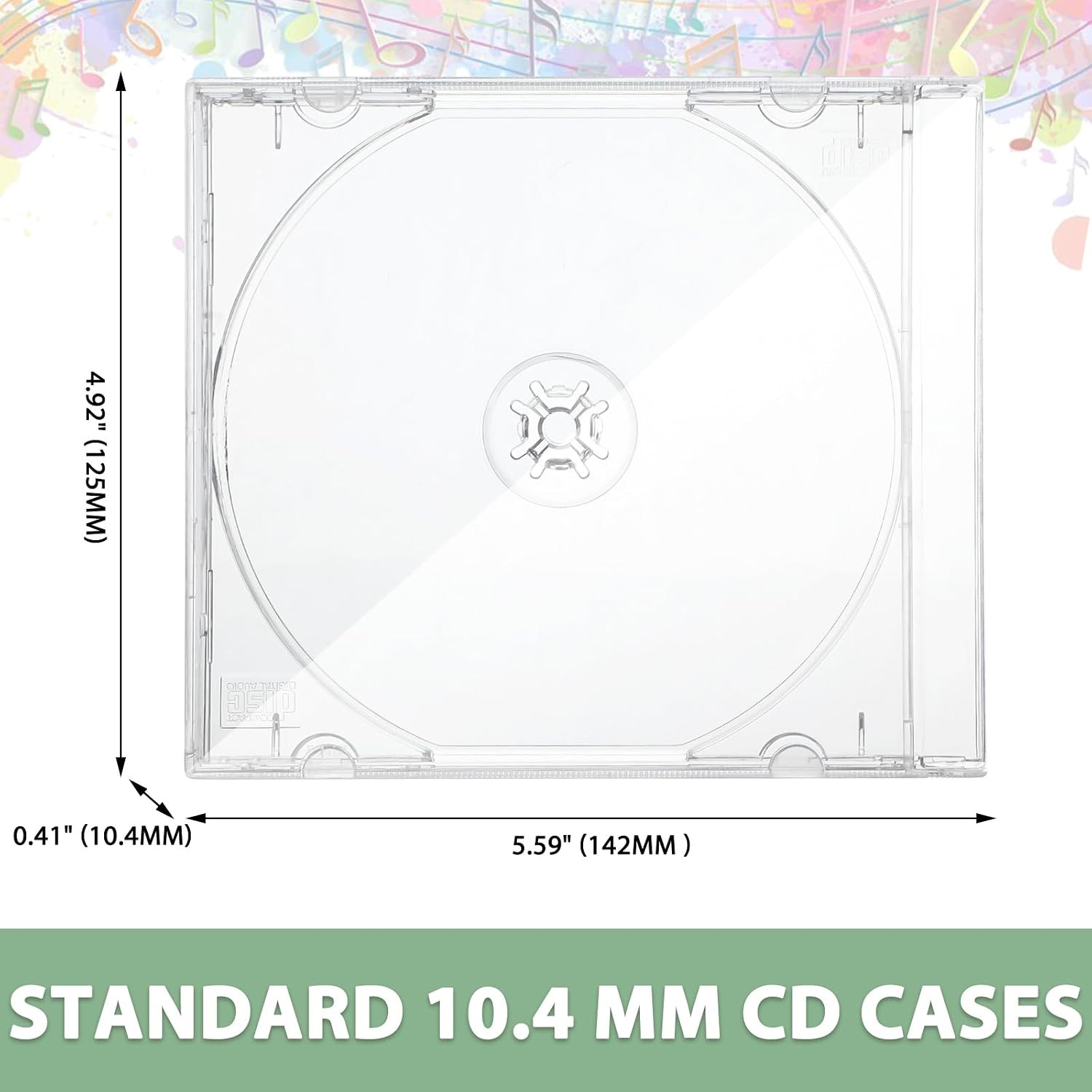 25 Pcs 10.4 Mm CD Jewel Cases Standard Single Clear CD Case DVD Cover Protection