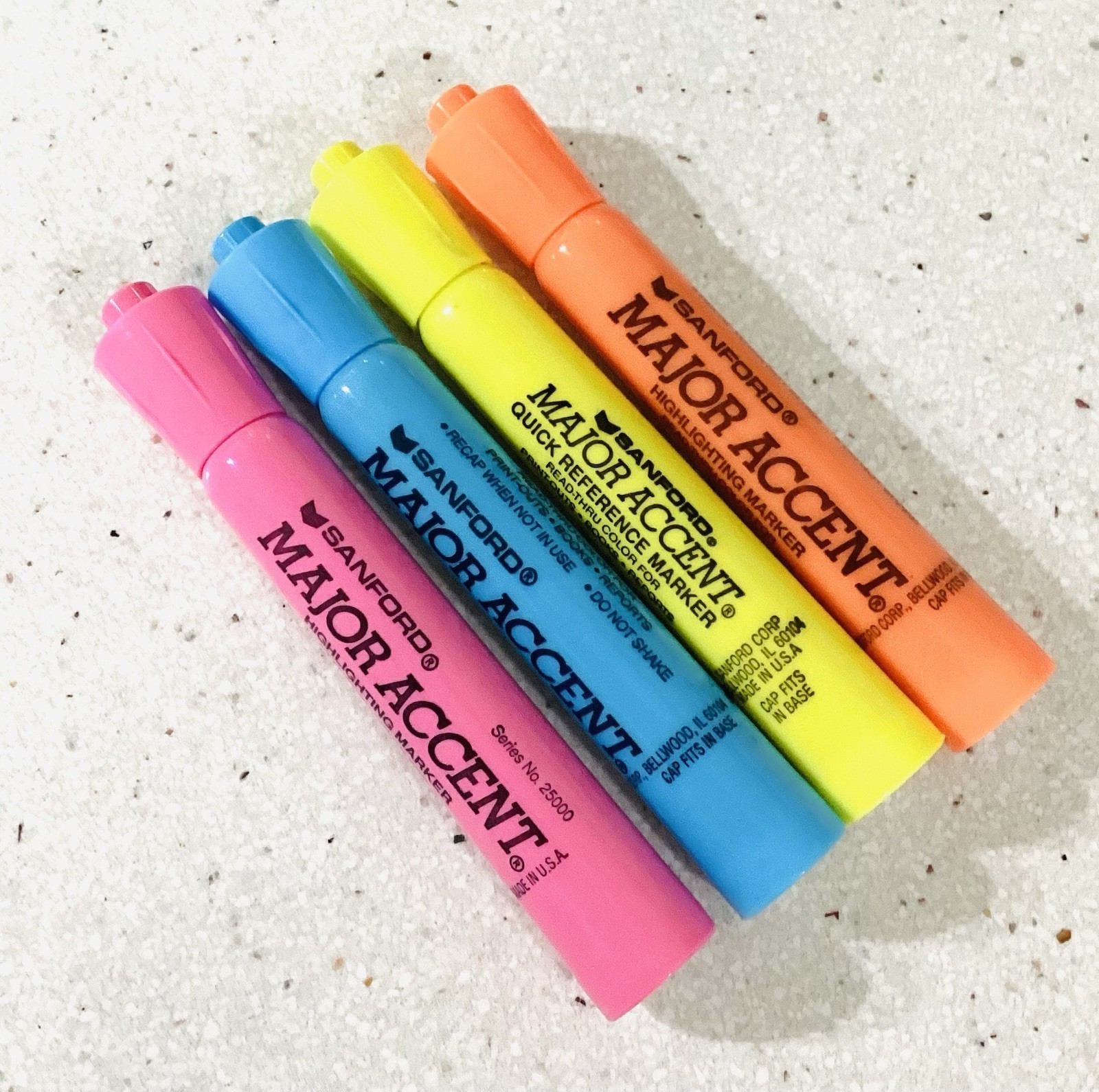 4 Vintage Sanford Major Accent Highlighters – 4 Colors