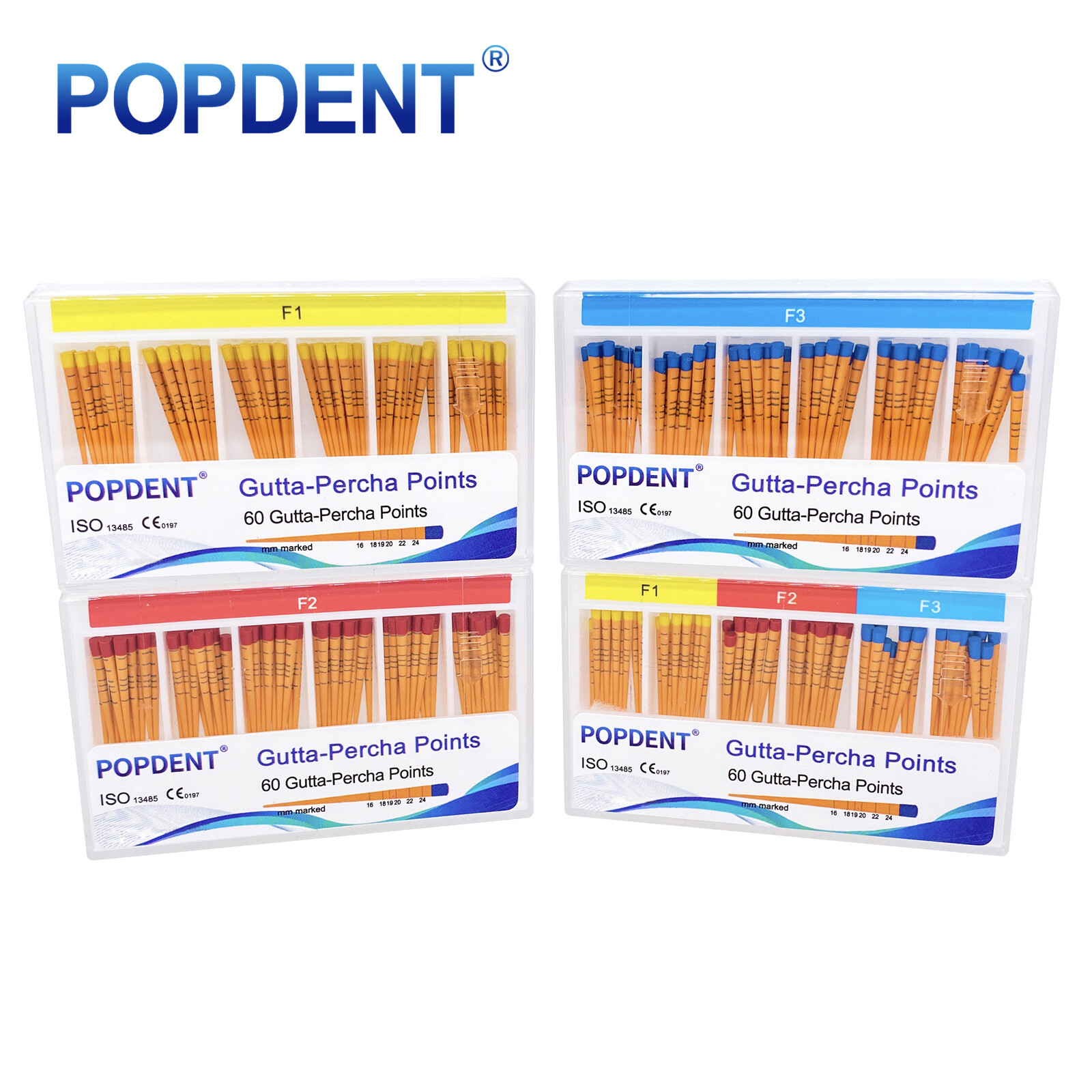 MM Mark Dental Endodontic Gutta Percha Point Taper F1,F2,F3 POPDENT