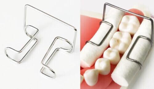 4 Pcs/Box Dental Dry Area No-Rubber Dam Stainless Steel Clip Cotton Roll Holder