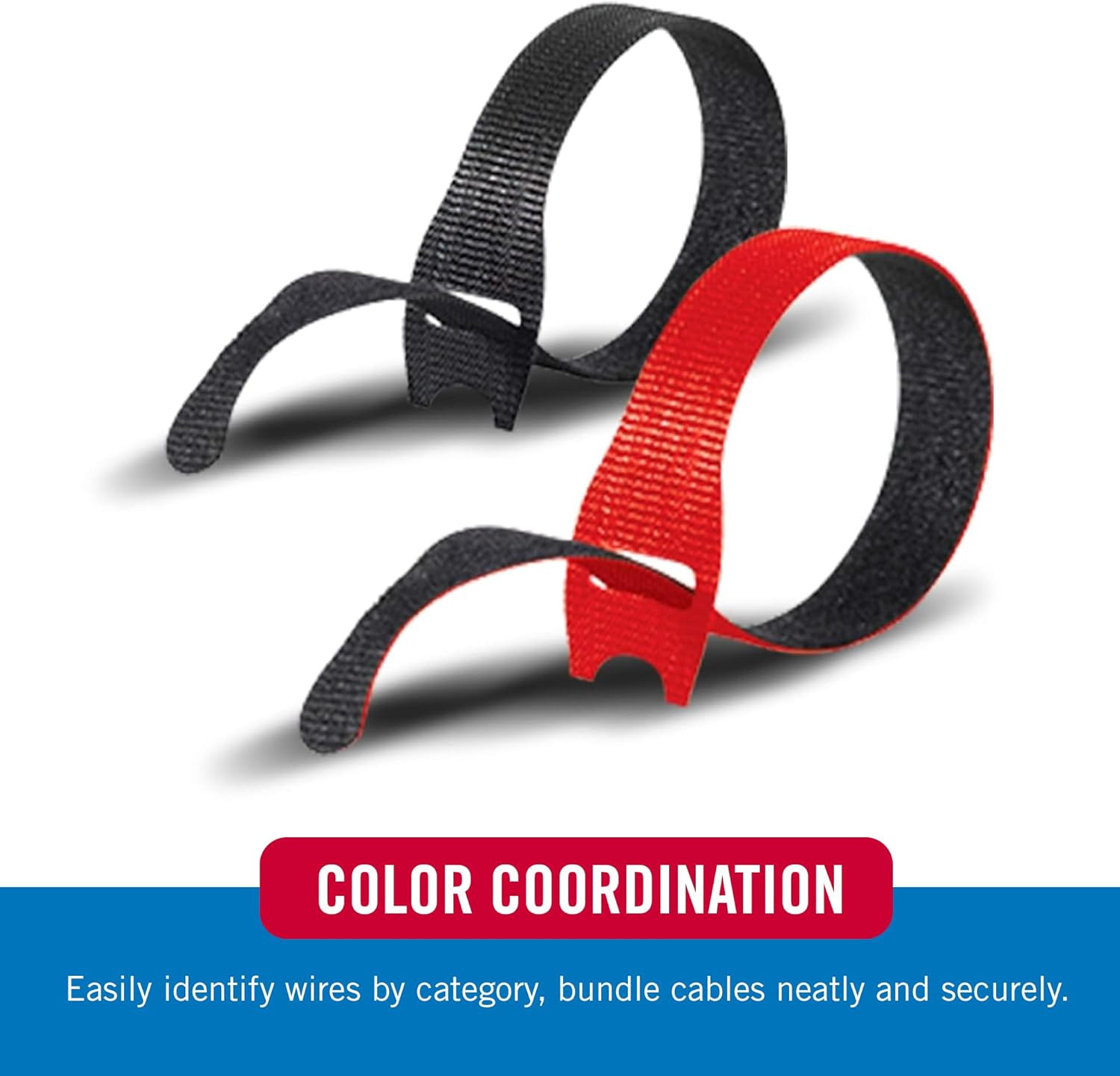 Cable Ties, 100Pk – 8 X 1/2″ Red and Black, Reusable Alternative to Zip Ties, ON