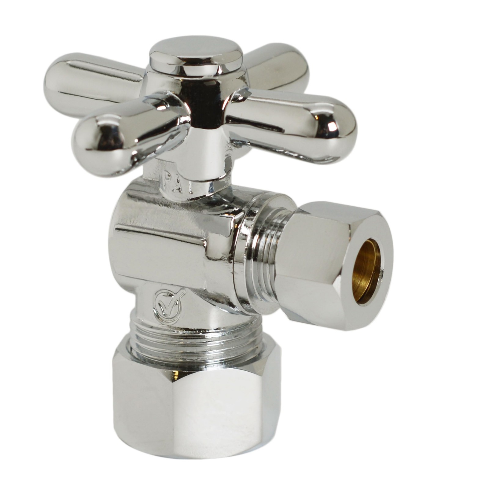 Westbrass D105Bx-05 1/4-Turn Cross Handle Angle Stop Shut Off Valve 5/8 Od X