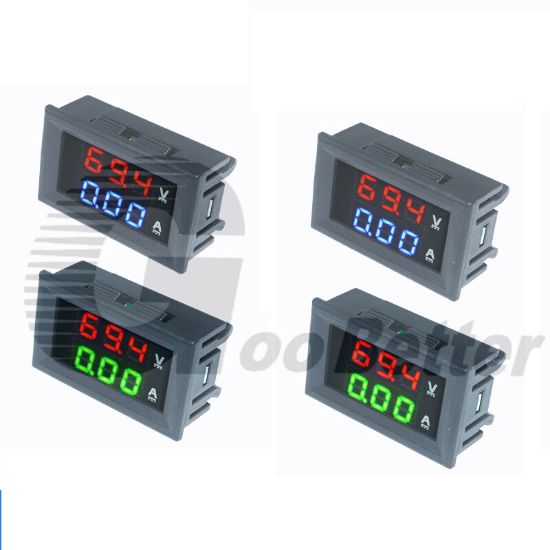 5-Wire DC Voltmeter Ammeter Panel Mount Amp Meter Red-Green Red-Blue Digital LED